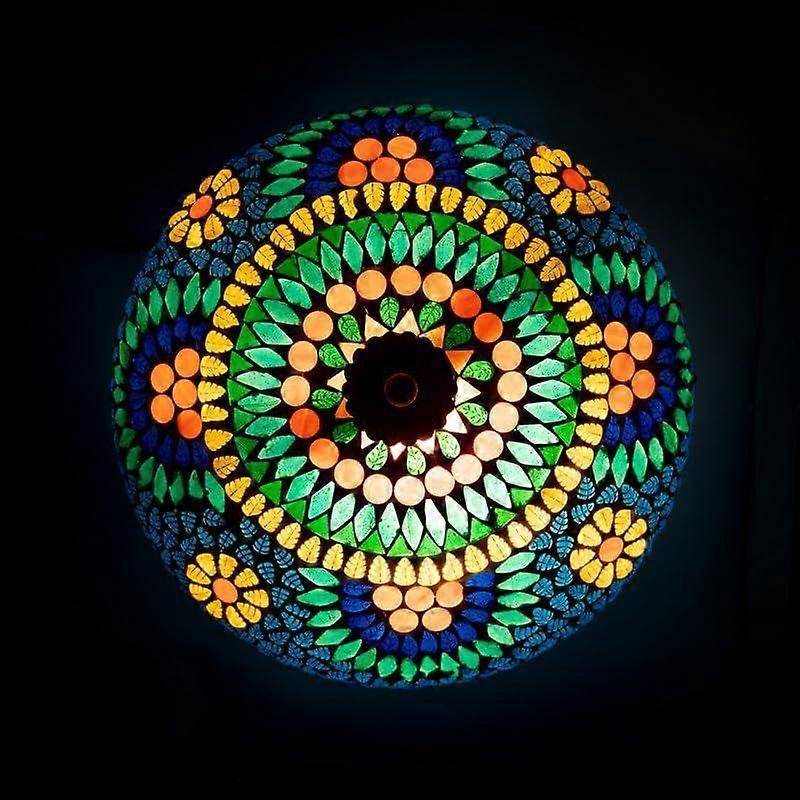 Mosaic Crafted Multicoloured Decorative Glass Ceiling Light