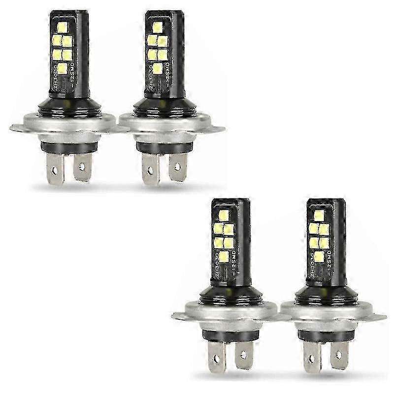 4X H7 LED Low Beam Bulbs with 60000LM 6000K 220W and Cool White Lighting