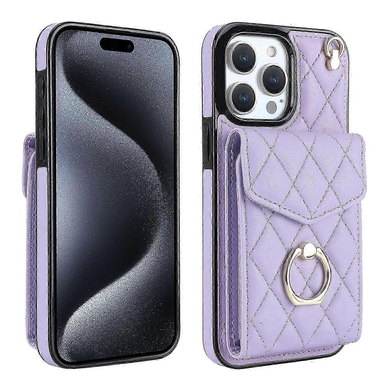 per iPhone 15 Pro Max Custodia per telefono con custodia per carta con cordino lungo