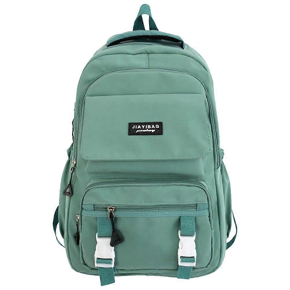 Unisex College Backpack with Adjustable Straps, Large Capacity Book Bag, Multiple Pockets, Casual Travel Bag in Green