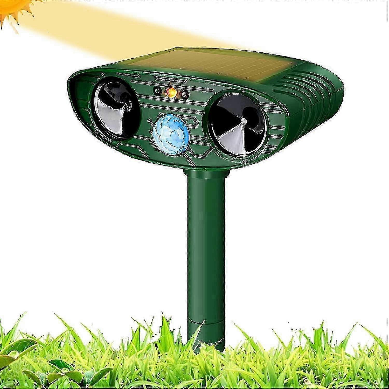 Ultrasonic mouse and cat repeller, with motion sensor, solar charging and waterproof