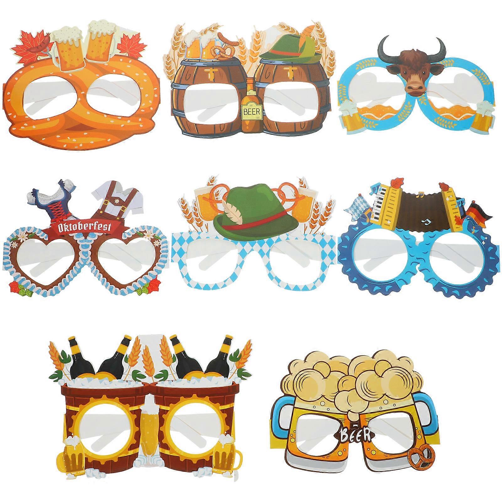 Oktoberfest Paper Eyeglasses Props Set of 24 Assorted Colors for Photography Fun and Party