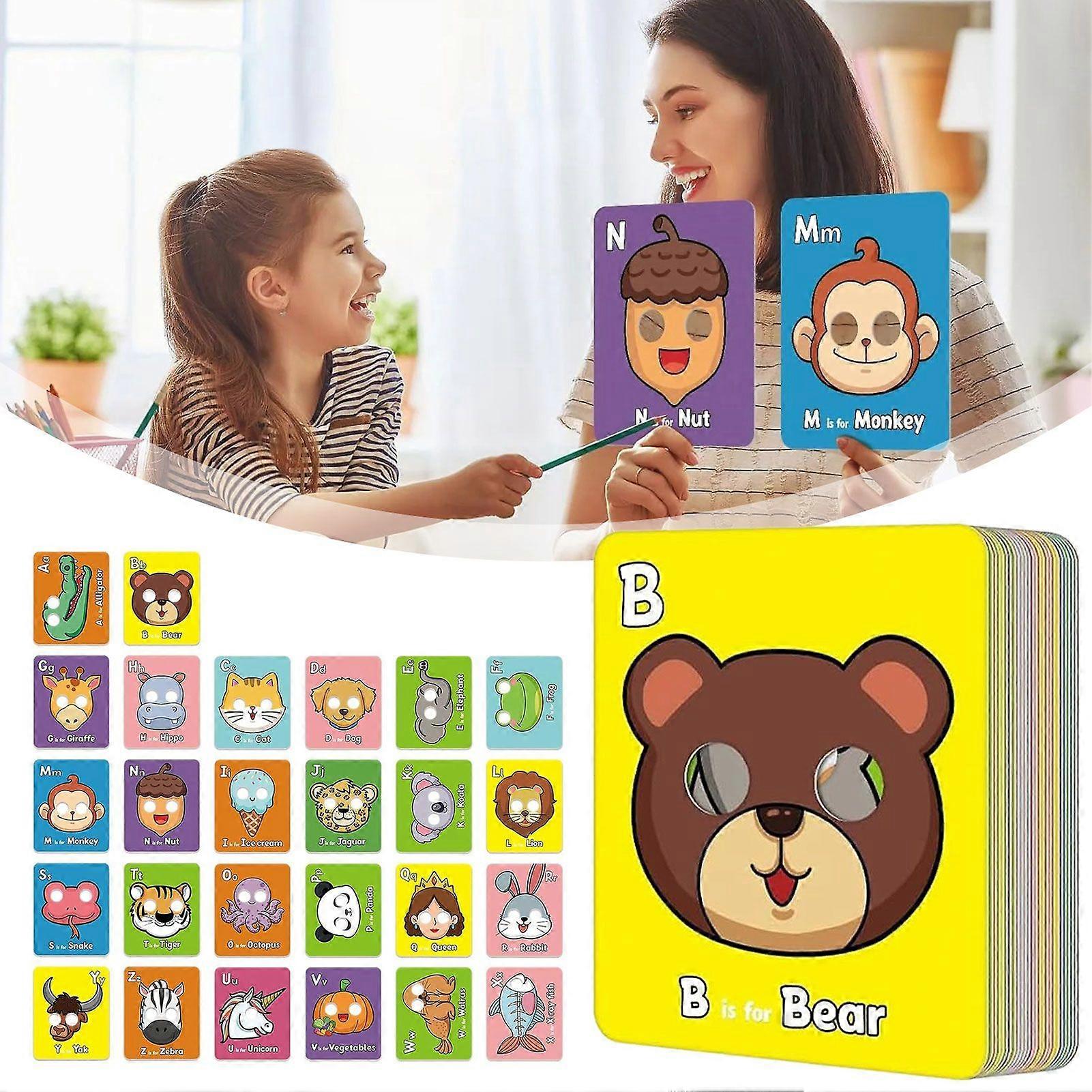 Giant Alphabet ABC Flash Cards with Animal Masks, Fun Alphabet Learning ...