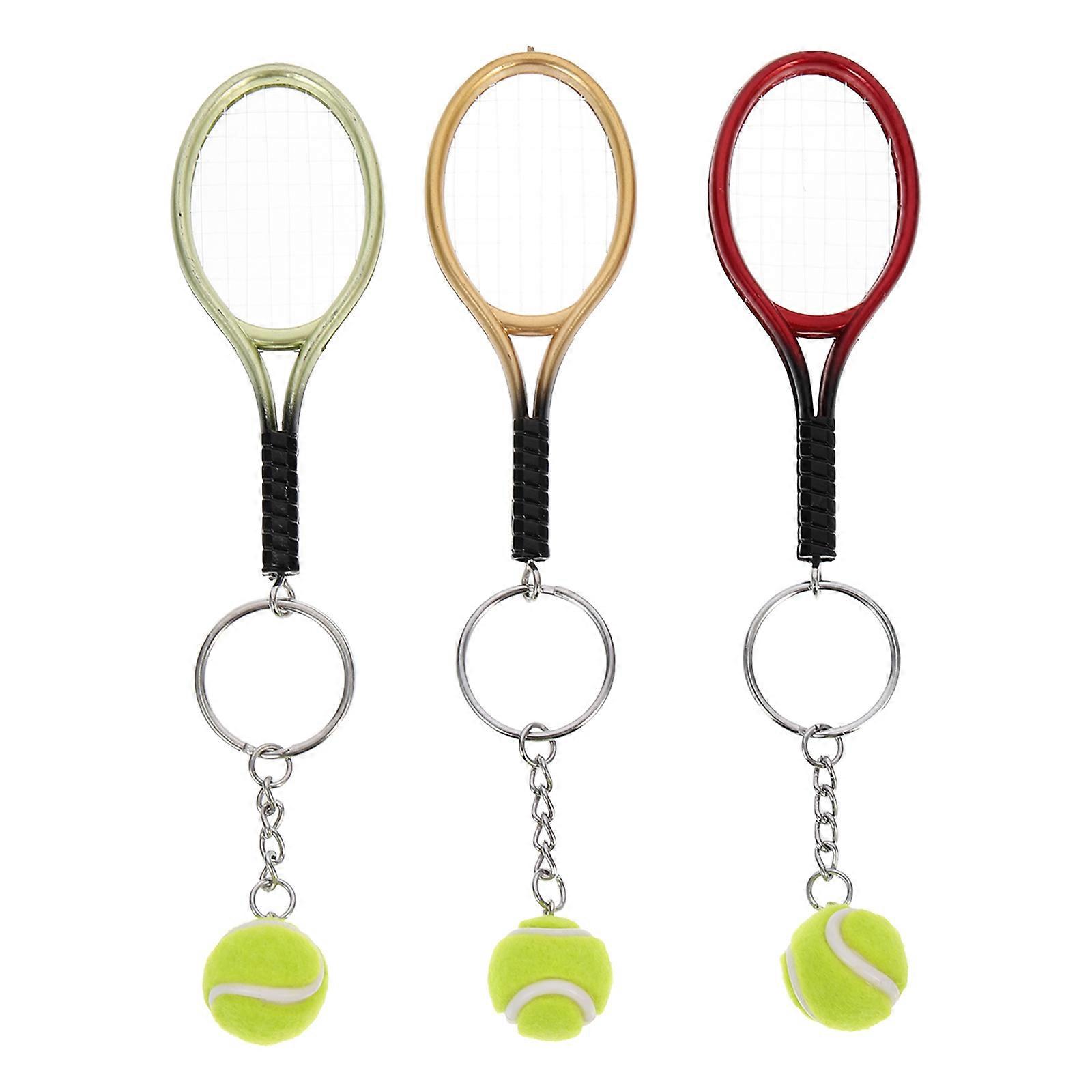 Here's a refined and engaging product description for your **3pcs Portable Tennis Keychain Stylish Tennis Racket Ornaments, Multi Purpose Key Rings