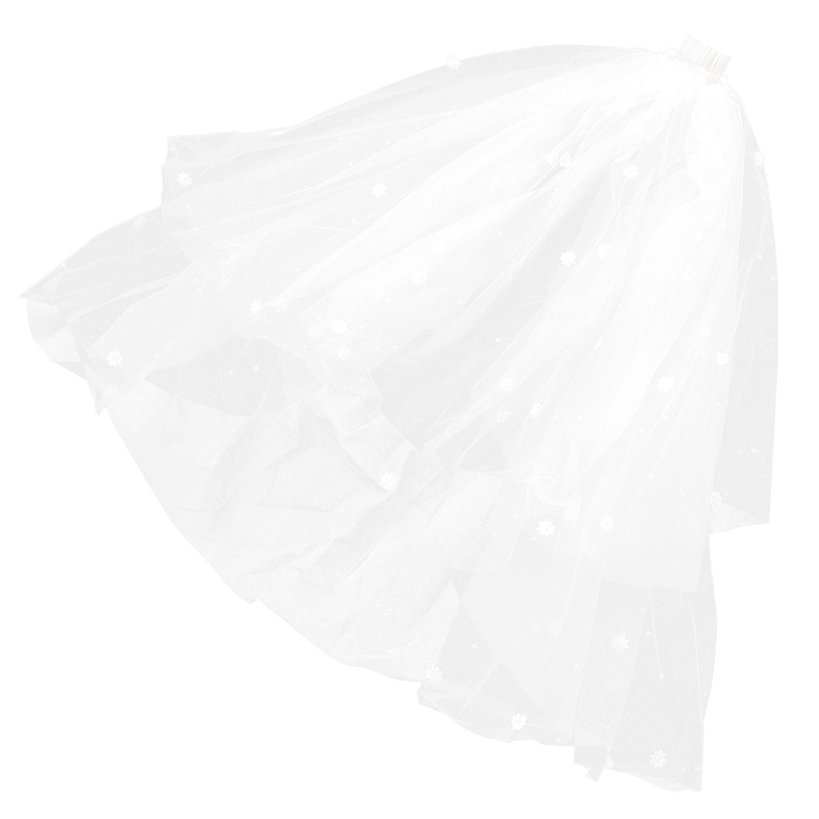 Beautiful White Bridal Veil With Gold Edge Design Tailored For Women Suitable For Wedding And Anniversary 1Pack
