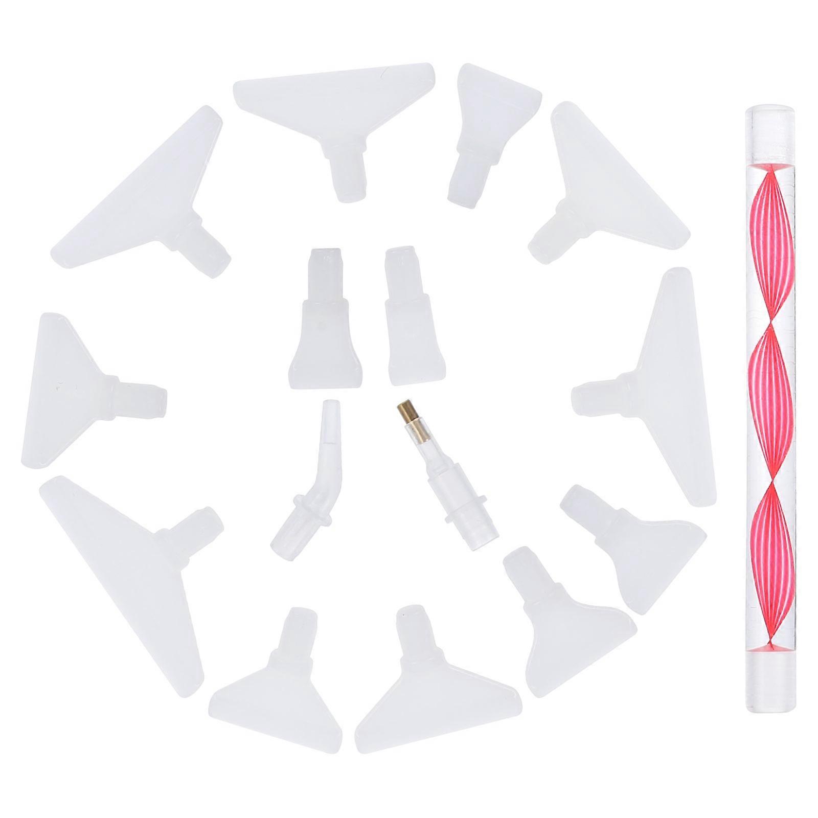 1 Set Diamond Dotting Pens with Ergonomic Nail Art Tool for DIY Crafts, Beads & Painting – Includes Curved & Straight Heads with Drill Combinations