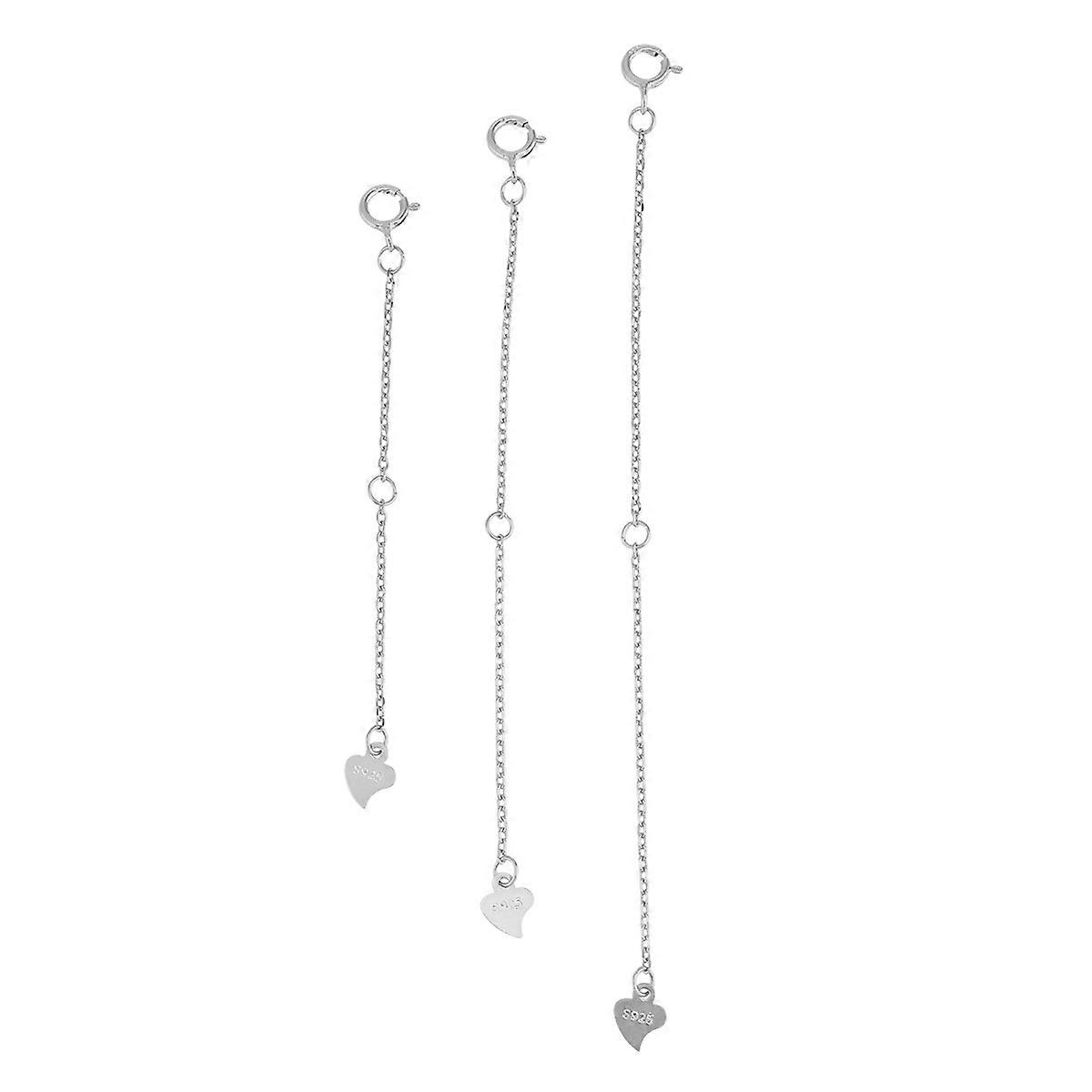 Extender Chain Accessories for Bracelet Necklace 3Pcs Practical Silver Set