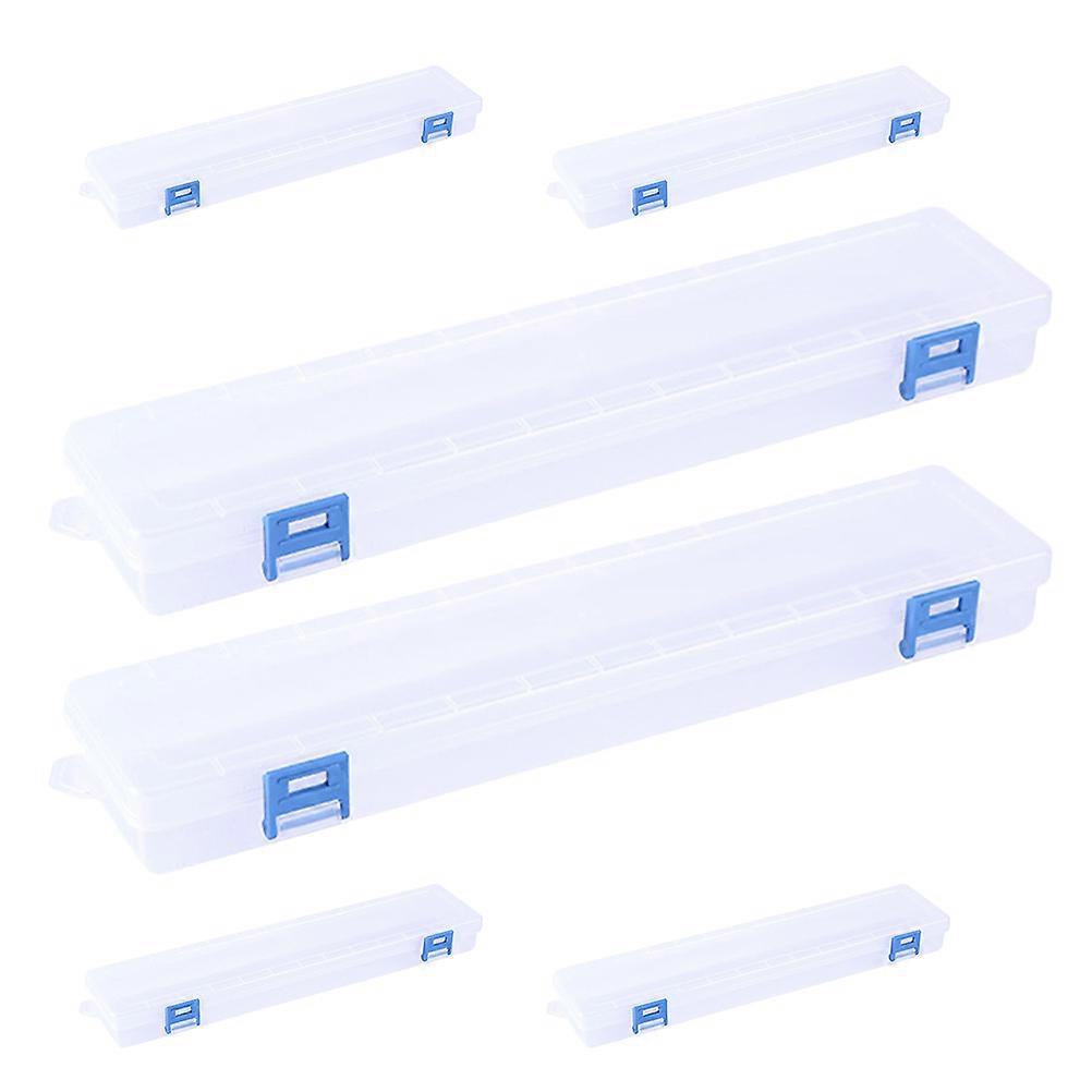 6Pcs Paint Brush Storage Box Clear Holder for Long Brushes Watercolor Pen Container
