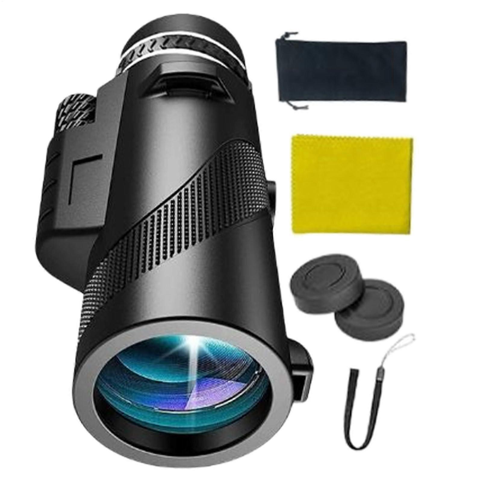 Monocular For Adults, Handheld Portable Telescope, Lightweight, Black, For Bird Watching And Stargazing
