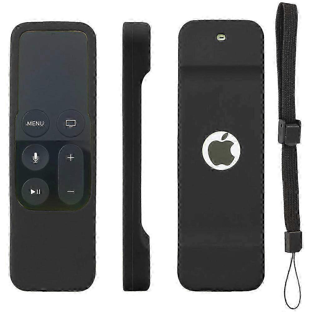 Non-Slip Silicone Protective Case with Wrist Strap for Apple TV 4K 4th Generation Siri Remote - Durable Cover & Grip Enhancer
