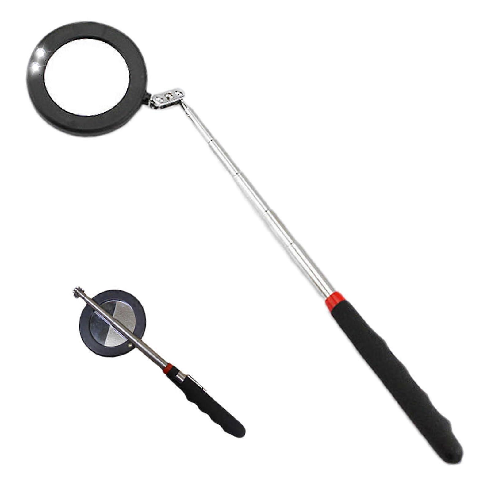 Telescopic Car Inspection Mirror with 360 Swivel  LED Light  Mechanic Tools