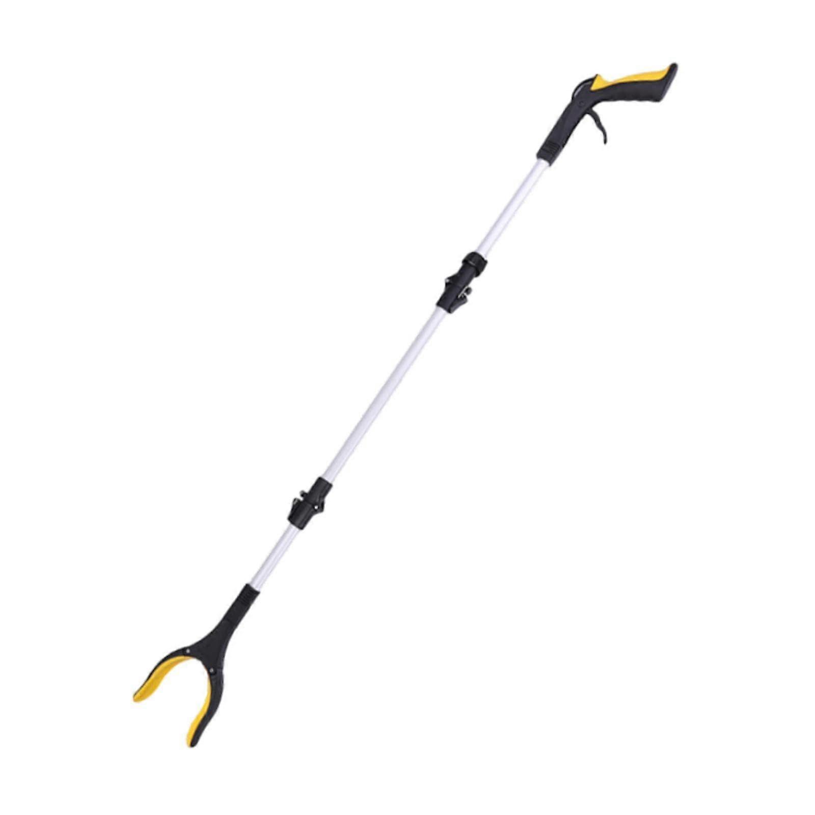 Foldable grabber for waste collection, handle for seniors, outdoor tool, yellow