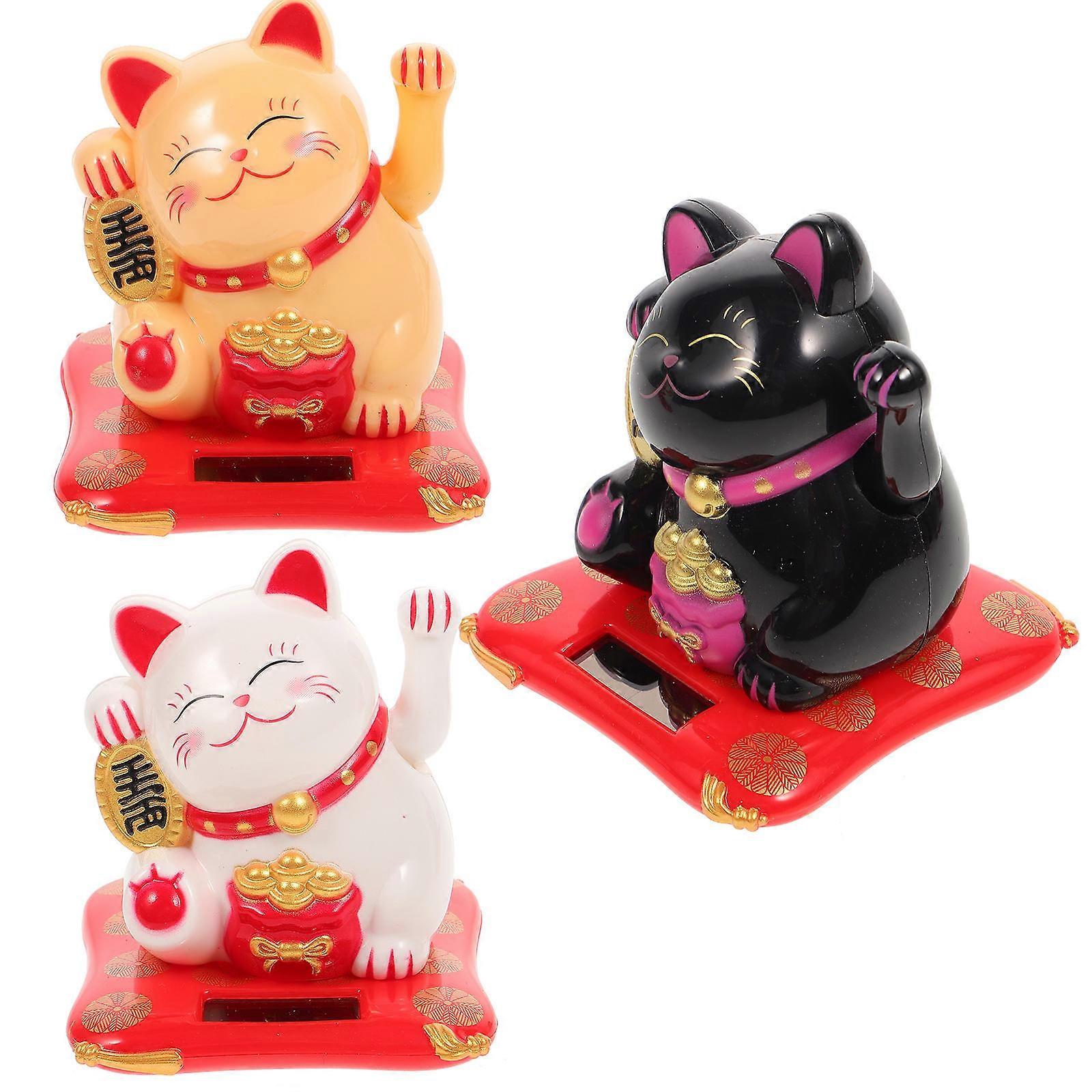 Solar Powered Waving 15 Pcs Wealth Welcoming Cat Shaped Decor For Car Home Creative Style