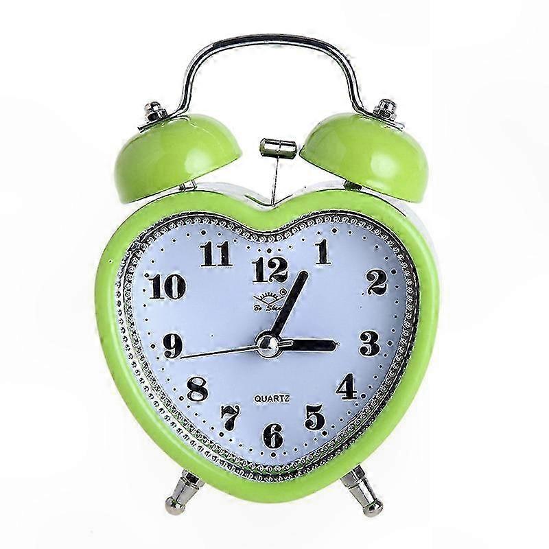 Silent Heart-Shaped Alarm Clock with Night Light and No Ticking Sound