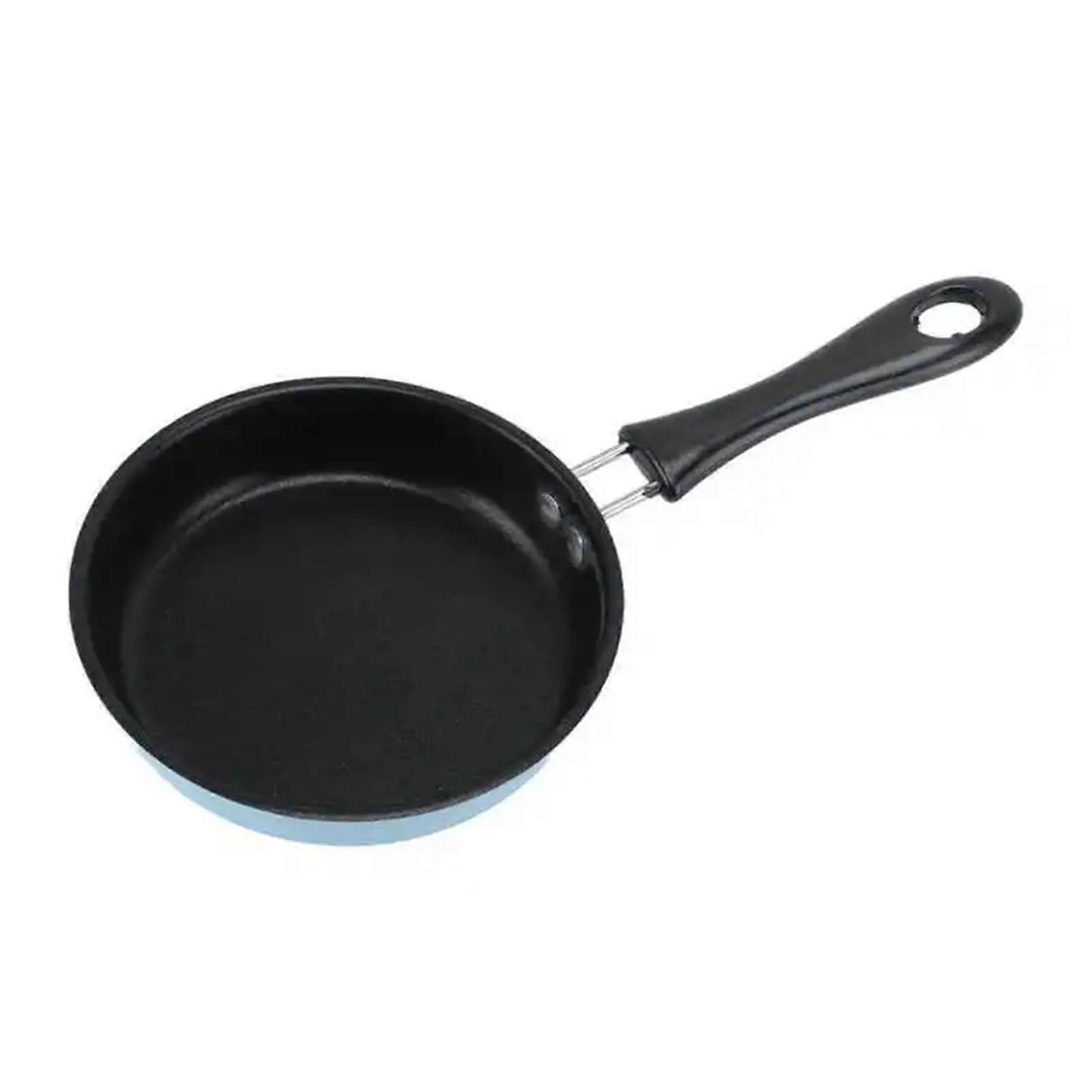 Mini Frying Pan Stainless Steel Prevent Stick Induction Pot 12cm Egg Pan Blue