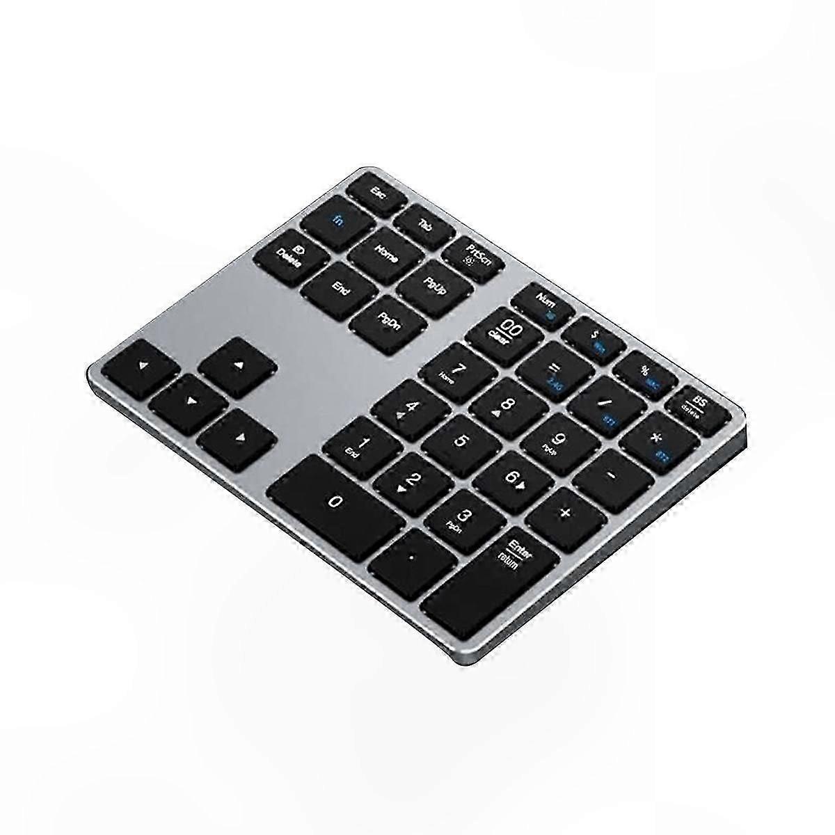 Portable Wireless Numeric Keypad with 35 Keys, Slim Bluetooth Number Pad for Laptop and PC