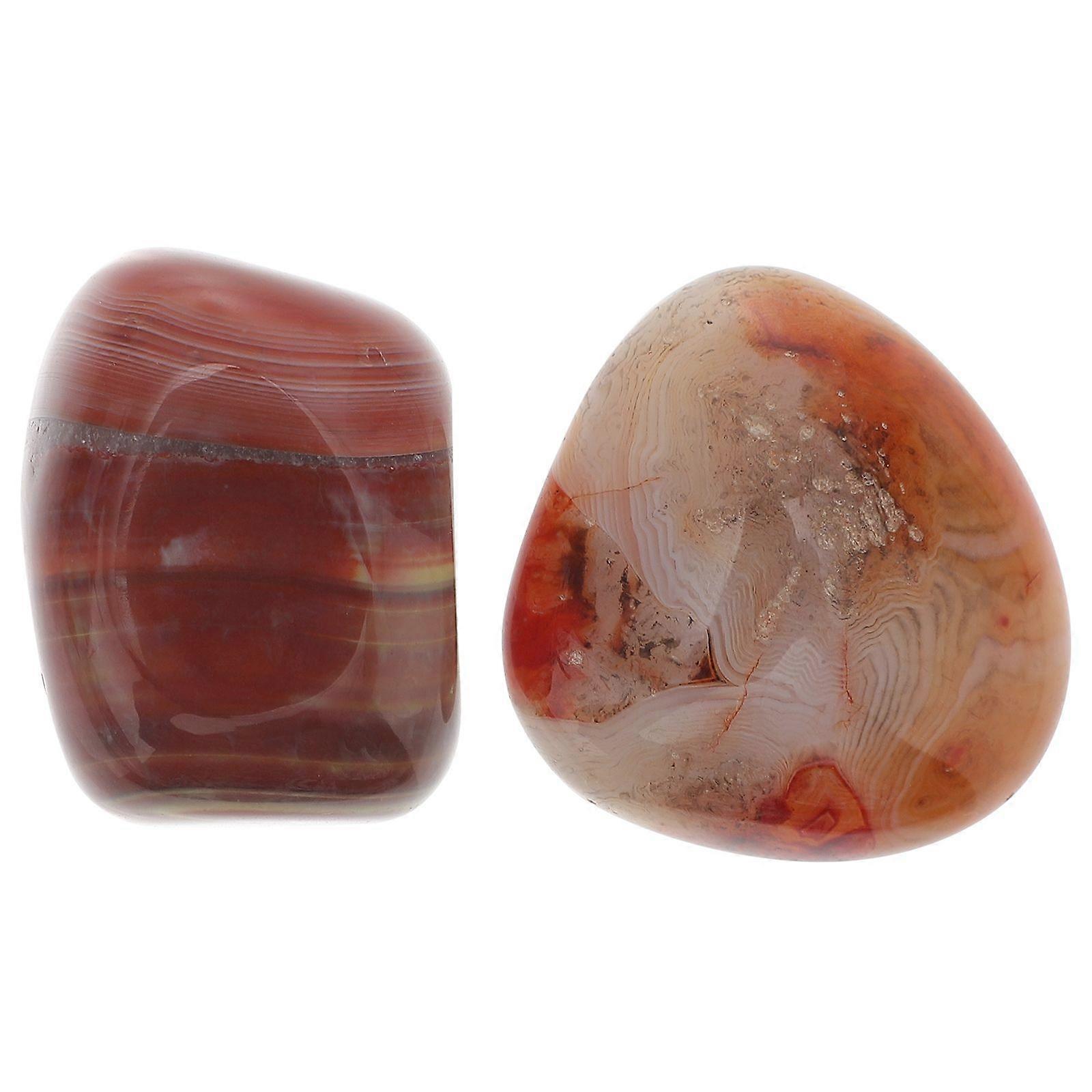 2個瑪瑙タンブルストーンサードニックスナチュラルサードニックス瑪瑙ヒーリングストーンアートクラフトファウンテンクリスタルヒーリングペンダント(ミドルサイズ、約3-4cm)