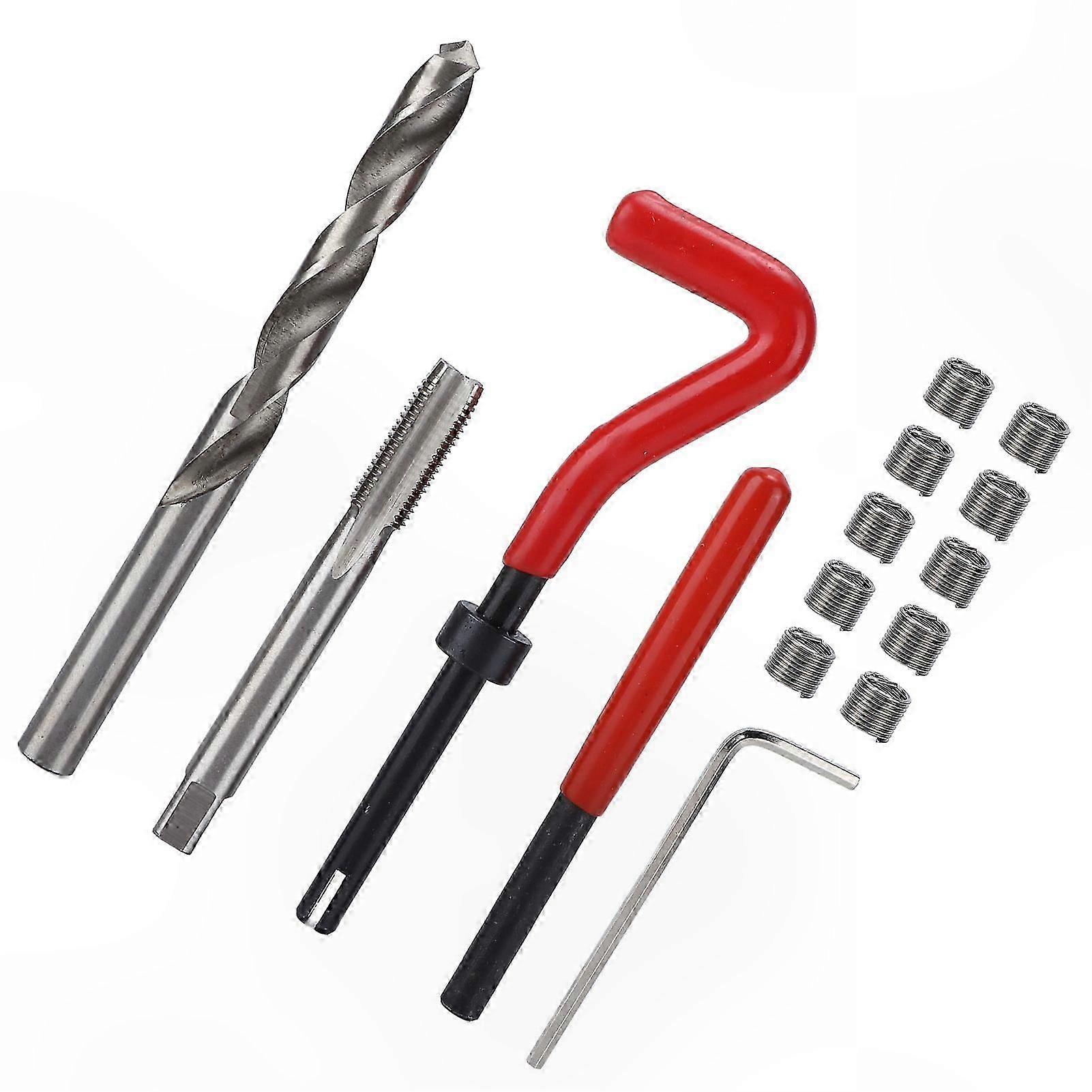 M10x1.25mm Thread Repair Kit with 15pcs Metal Inserts for Auto Applications
