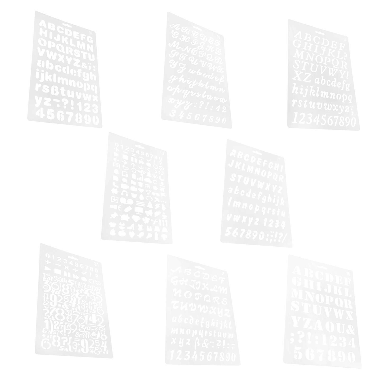 8pcs Reusable Craft Stencils for Painting – Versatile Plastic Letter Templates for DIY Home Decor & Creative Projects