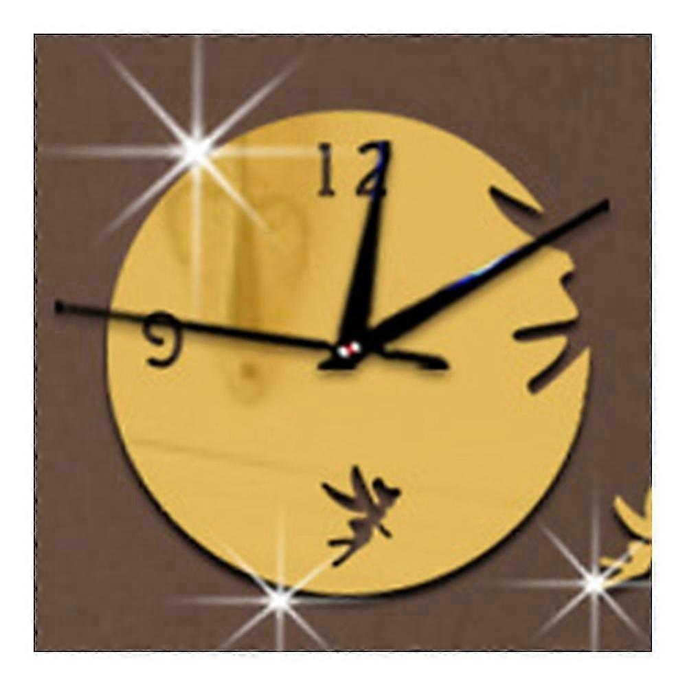 Butterfly wall clock sticker mirror living room