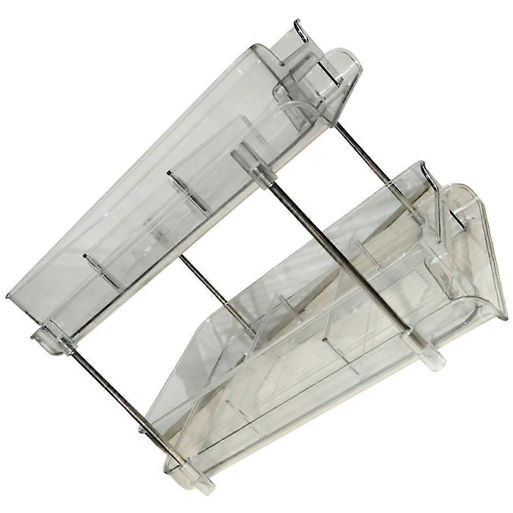 Transparent Storage Box Double Layer Organizer for Homeowners Made of Pet and Stainless Steel Use 1Set