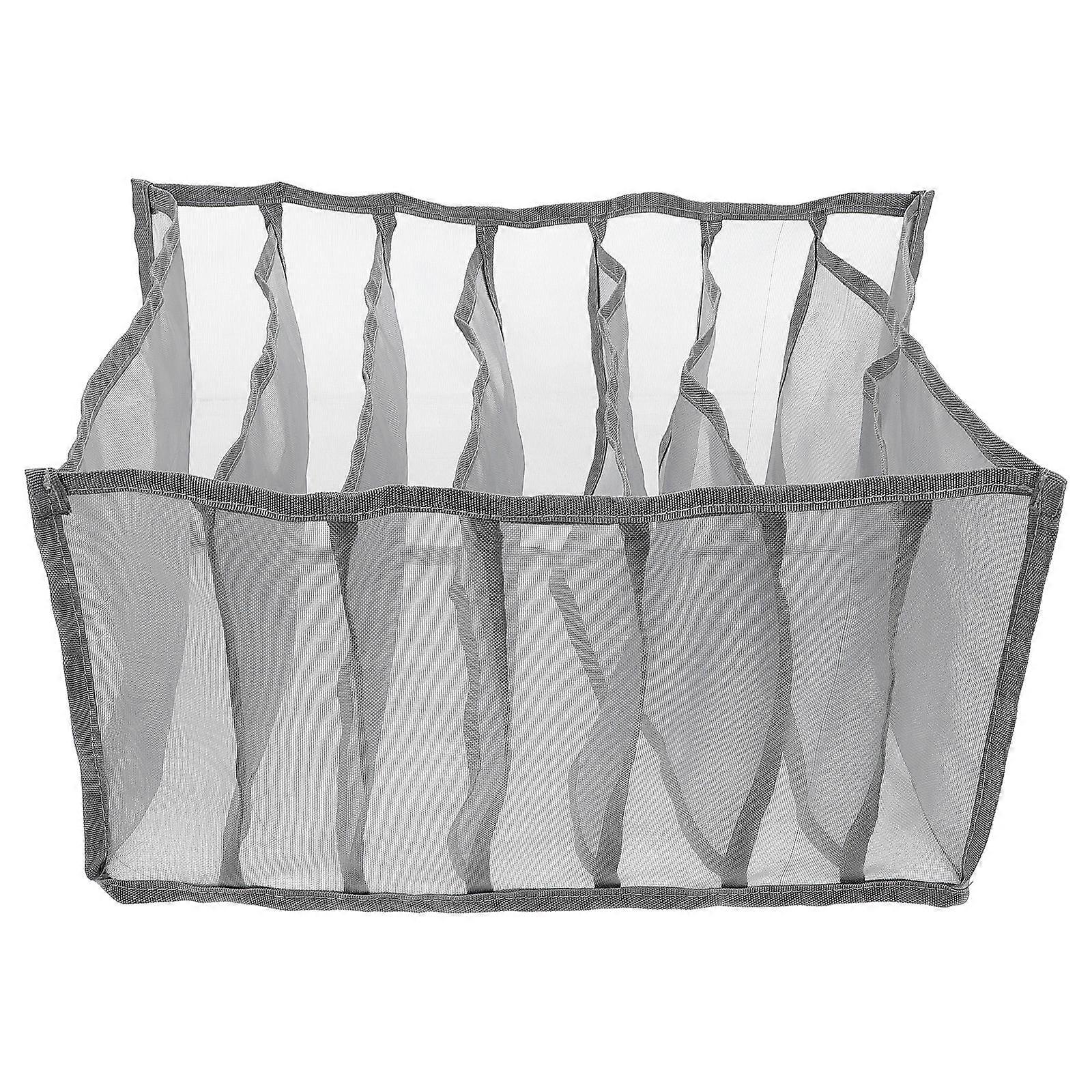 Bras Storage Box Practical Rectangular Bedroom Use Grey Mesh Material Storage 1Pcs