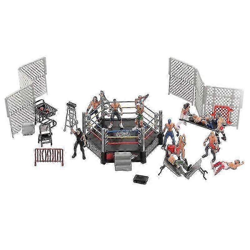 子供用レスリングプレイセット33点、WWEレスラーウォリアーズおもちゃ、リングとリアルなアクセサリー、F[HSfF]