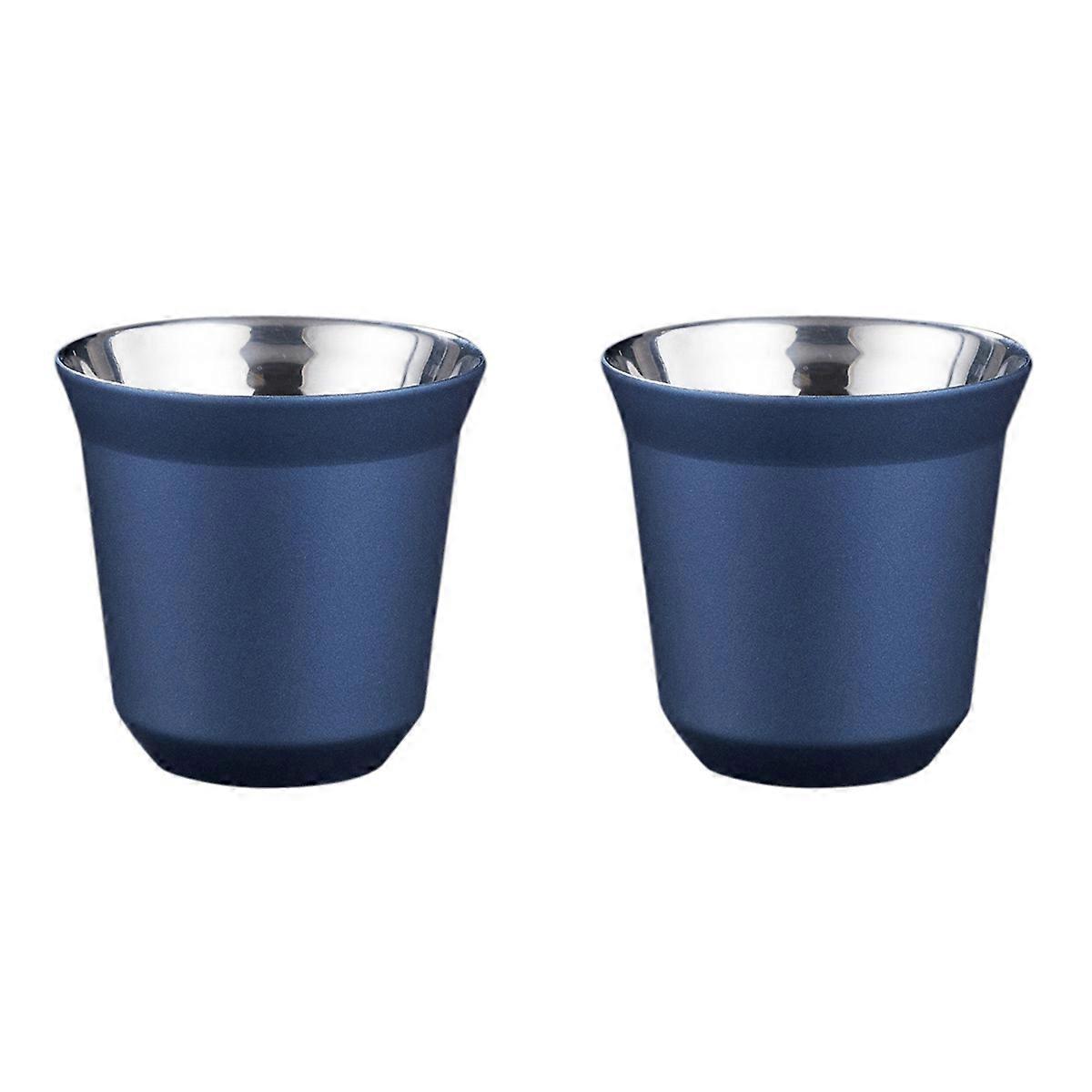 80Ml Double Wall Stainless Steel Espresso Cup Insulation for Coffee Cup Capsule Shape Coffee Mugs