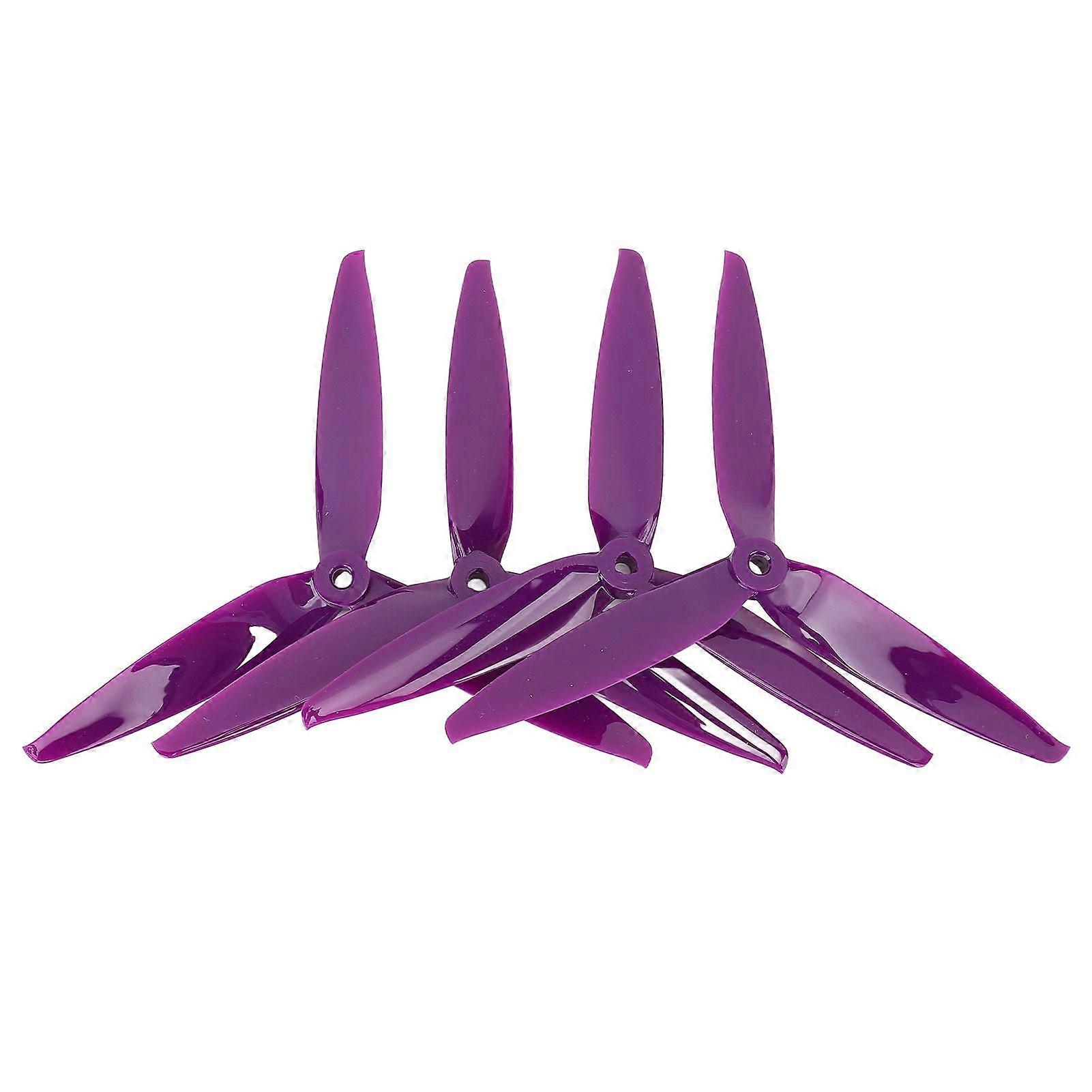 4PCS Tri Blade Propellers Polycarbonate 7040 FPV Propeller with 3 Blades for 7 Inch 8 Inch FPV RC Drone Purple