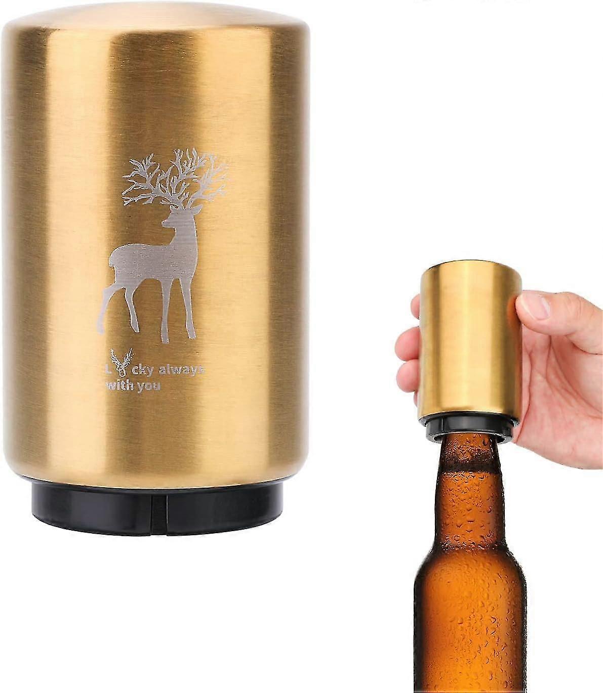 Magnetic Golden ABS Automatic Bottle Opener, Handy and Reliable for Everyday UK Use