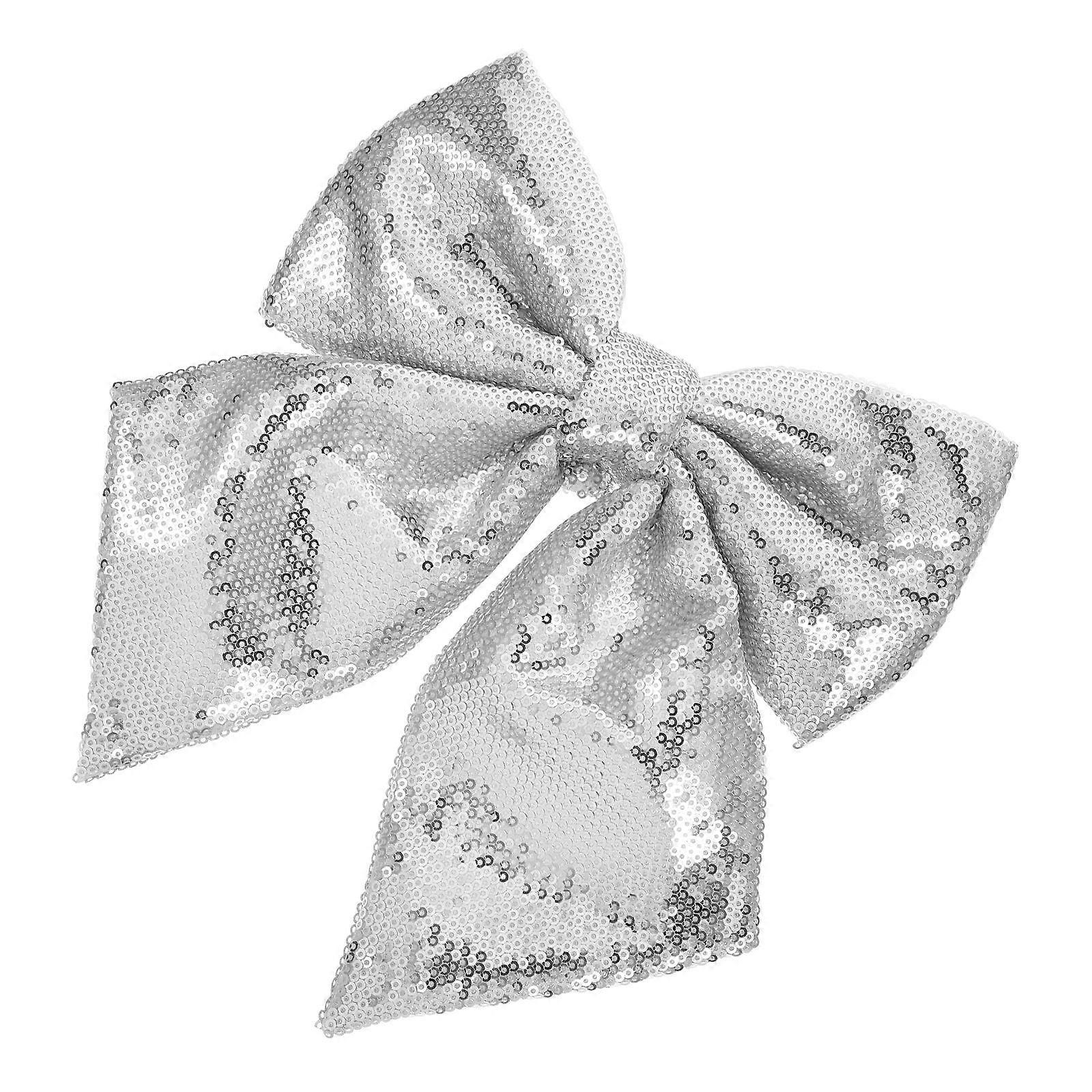 Glitter Bowknot for Christmas Decoration with Festive Design and PVC EPE Foam Material Silver