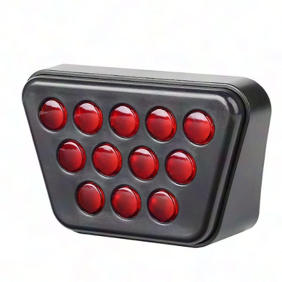 12V Car LED Brake Tail Lights, 12-LED Reverse Stop Safety Warning Lamps for Vehicles