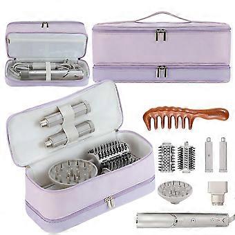 Hair dryer storage bag double layer travel portable cosmetic bag large capacity curling iron tool storage bag