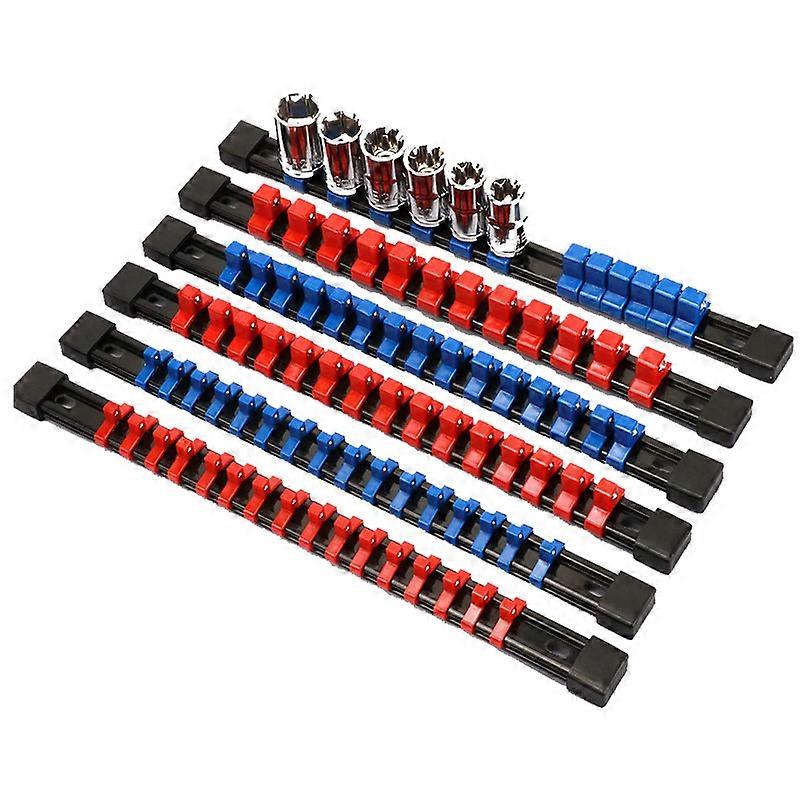 Wall Mounted Tool Holder Plastic Auto Repair Sleeve Storage Hanging Plate 6pcs Macaron