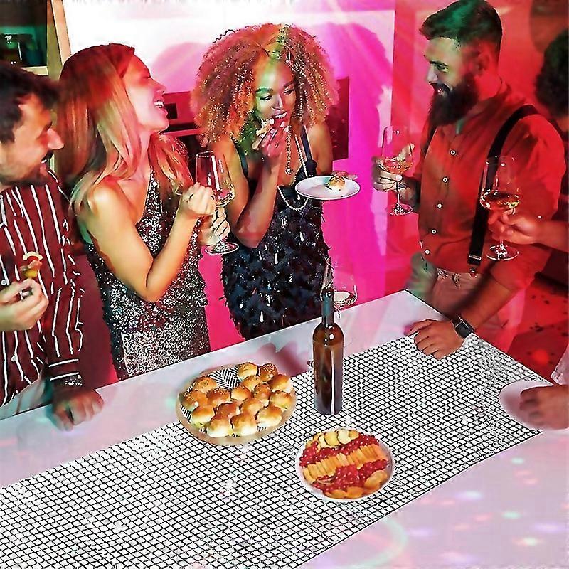 For Disco Table Runner Table Runner Glitter Sequin Runner For 70s 80s Disco Theme Table Decor 12x Si