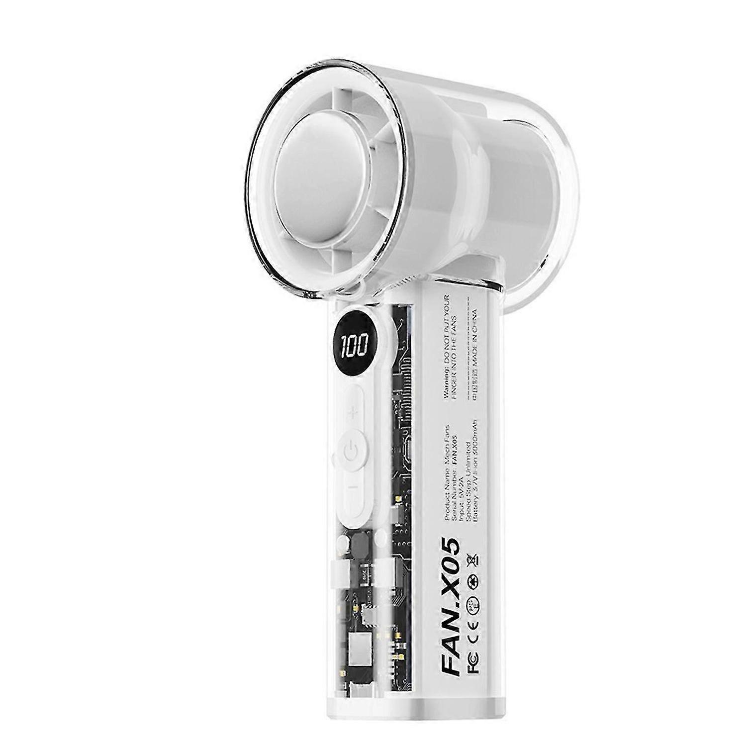 Mini Turbo Fan AI High Speed Handheld Cooling Fan 100 Levels Adjustable Digital Display for Travel/Work/Home/Outdoor B