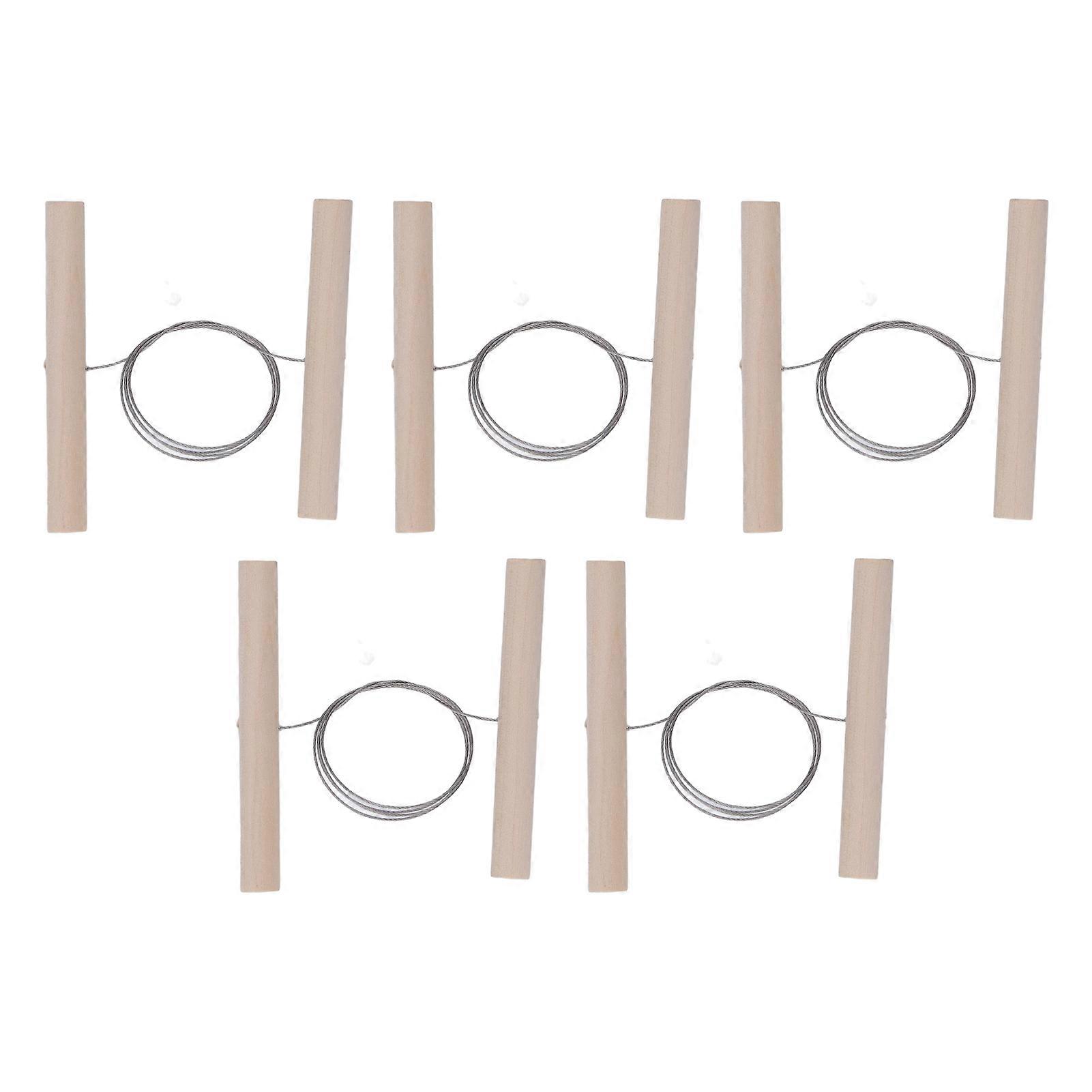 5 Pcs Steel Wire Clay Cutters with Wooden Handles, Pottery Sculpting Cutting Tool