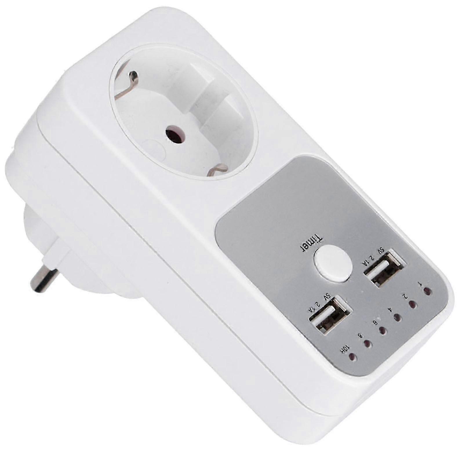 USB Smart Digital Countdown Timer Socket for 180-260V Devices like Computer and Phone Chargers