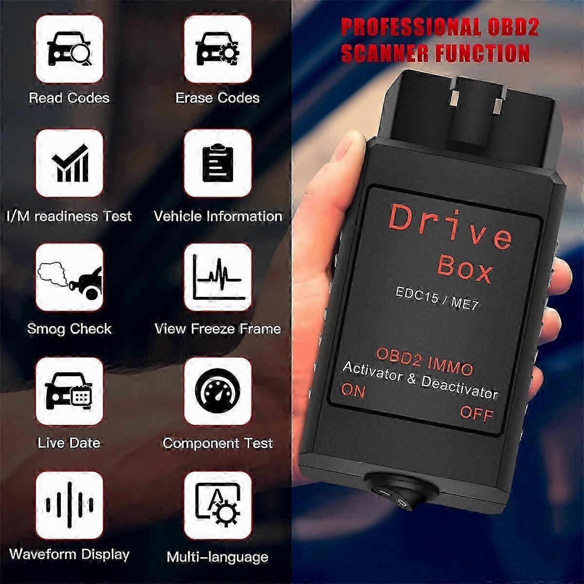 Suitable for Drive Box EDC15 ME7 OBD2 IMMO Deactivator Activator OBD2 Drive Box