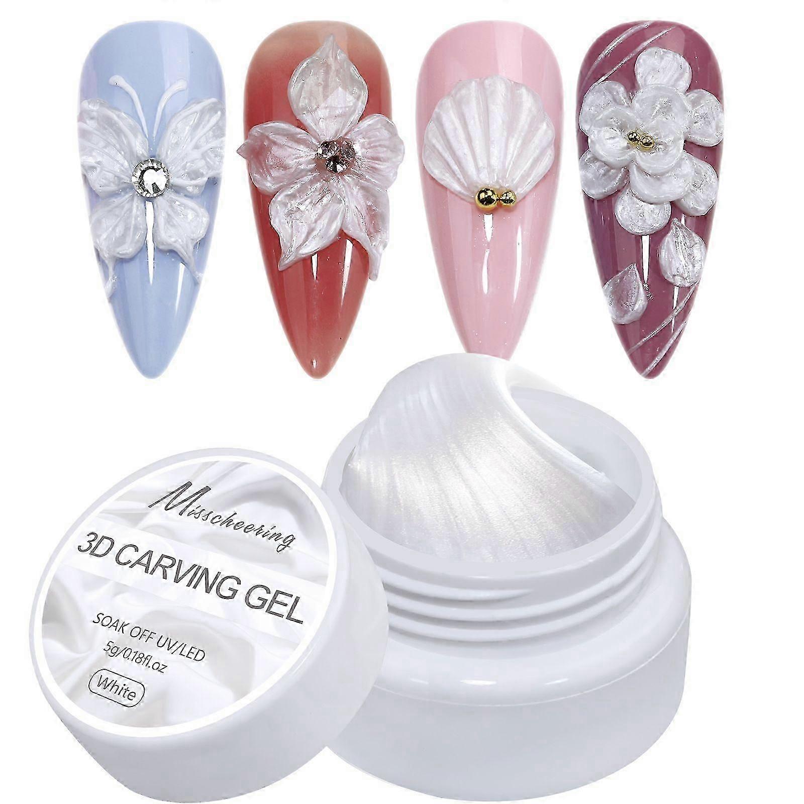 Solid Building Gel, 3D Sculpting Nail Jelly, Soft Extension Formula, non-sticky texture, Pearl Finish Beauty Liquid, Ideal for Manicure Art Wedding L