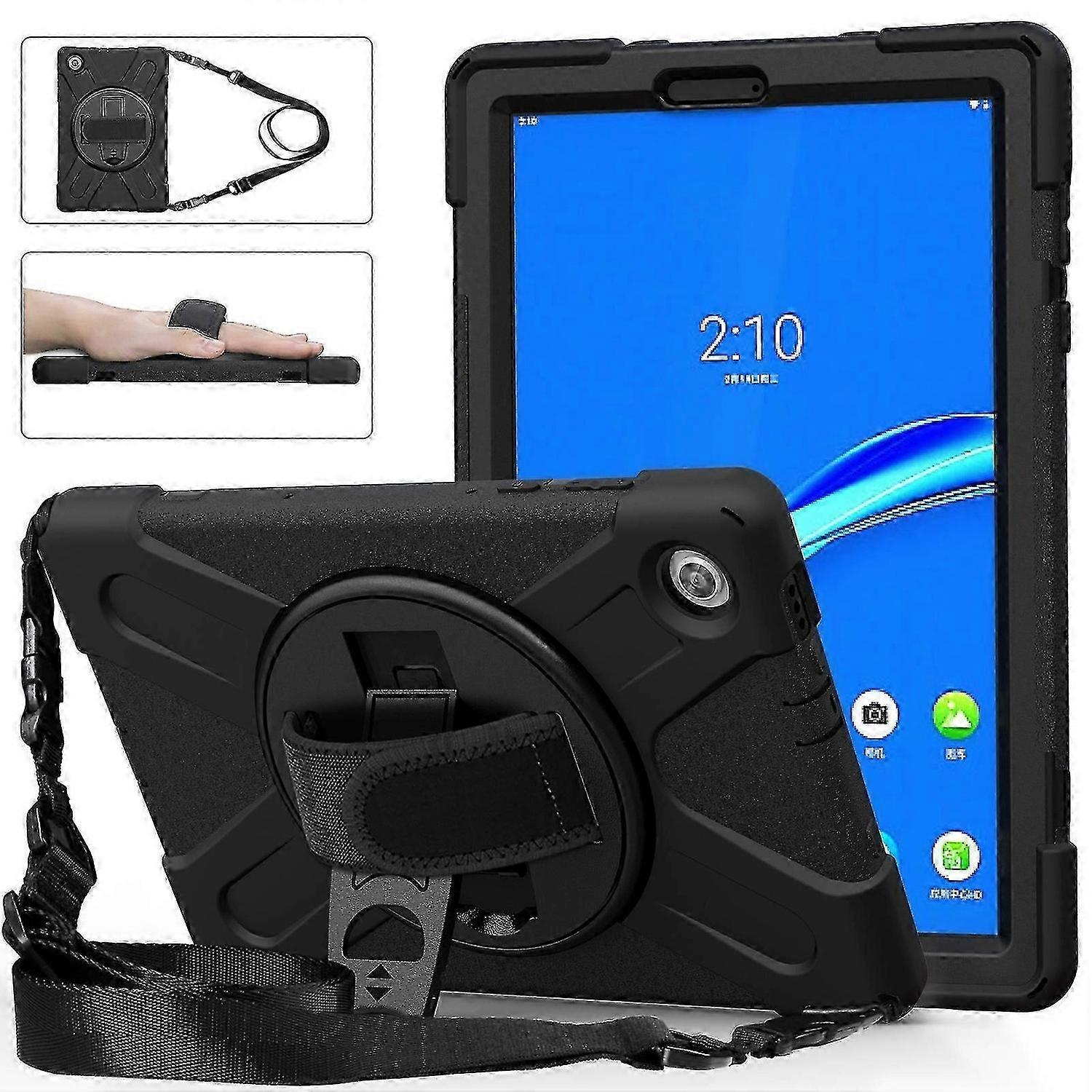 For Lenovo Tab M10 Plus TB-X606F Shockproof Colorful Silicone + PC Protective Case with Holder & Hand Strap & Shoulder Strap