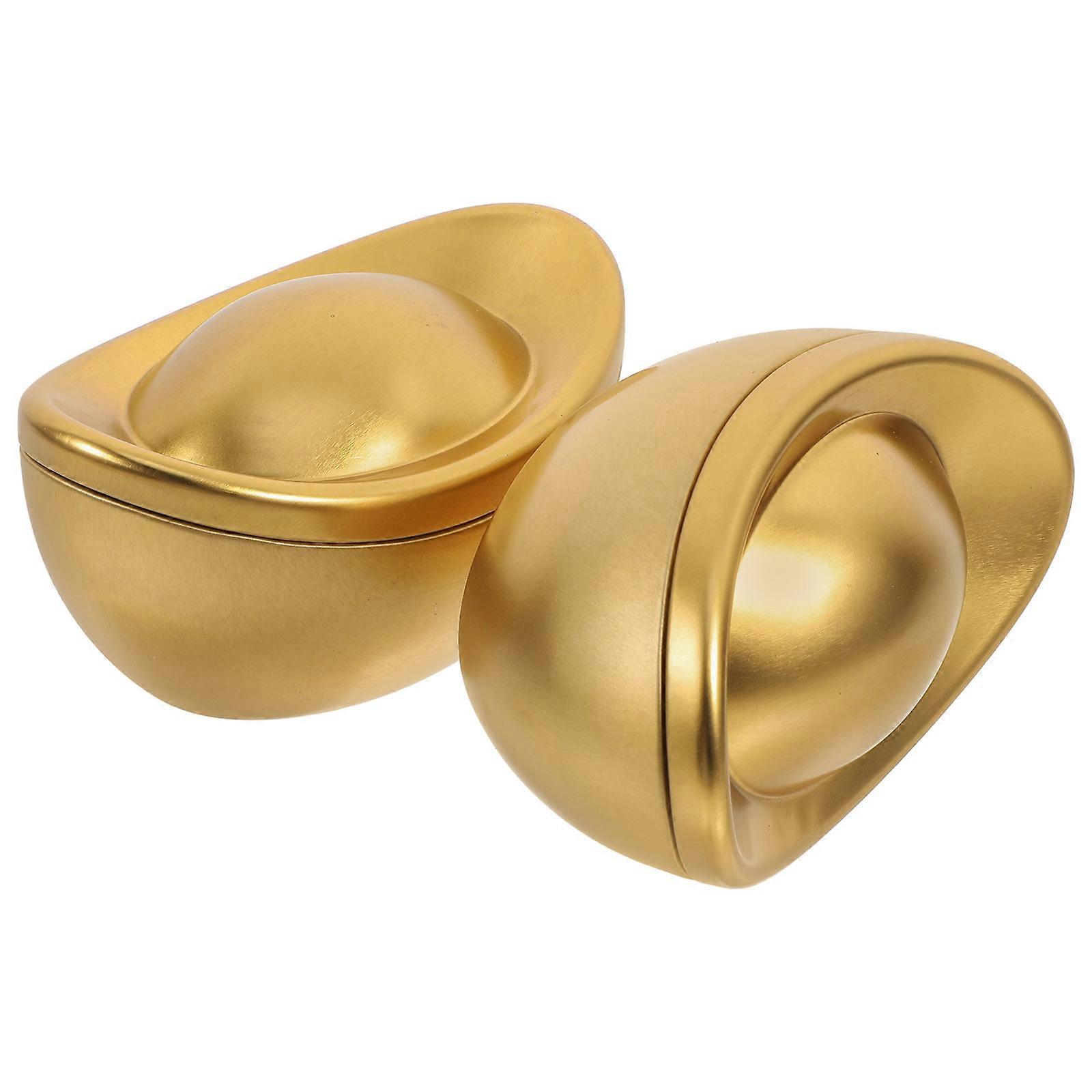 Stylish Golden Ingot Shaped Candy Box 2Pcs Designed For Birthday Party And Gift Packaging