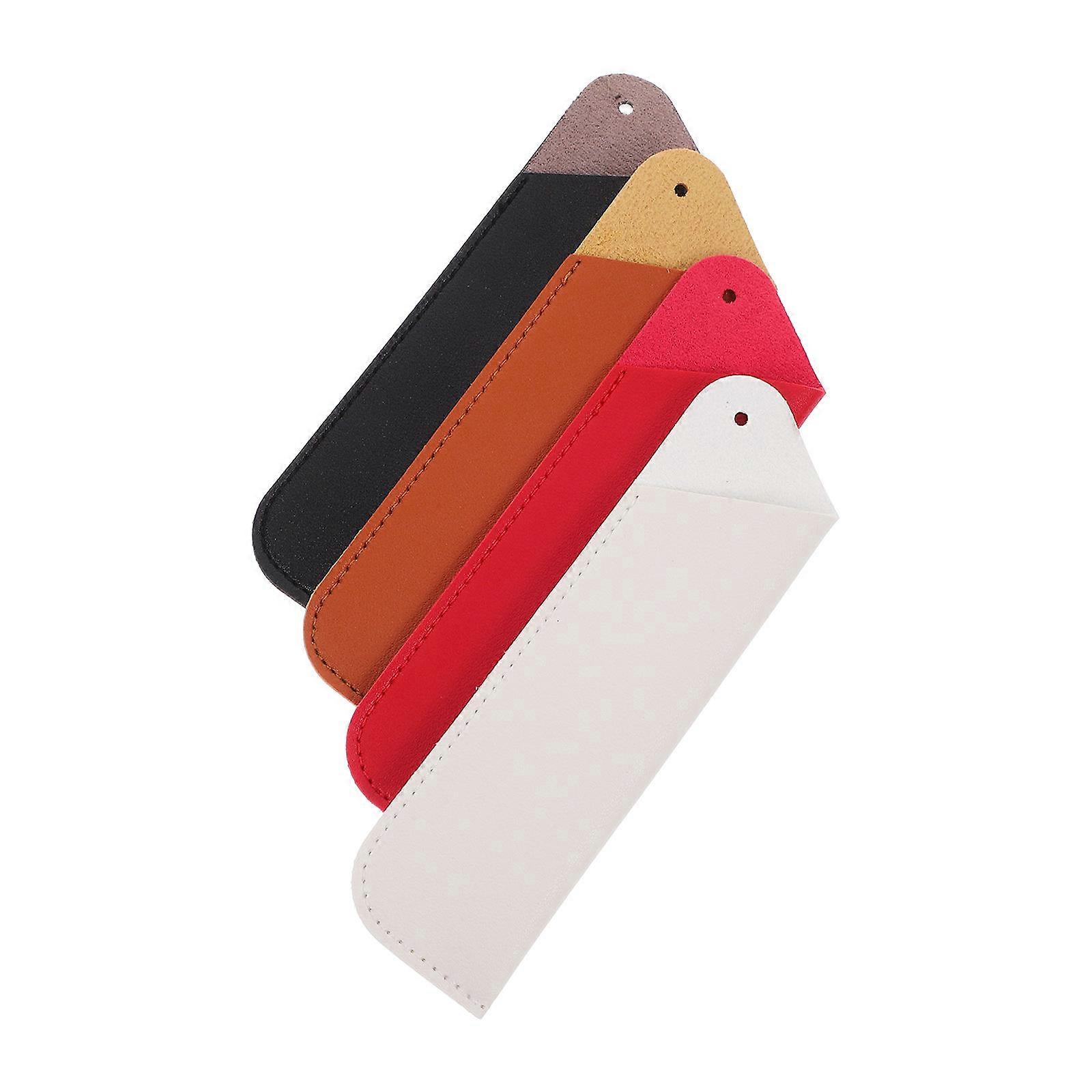 PU Pen Storage Bag Pencil Case Multi-Function Protection 4Pcs Assorted Colors