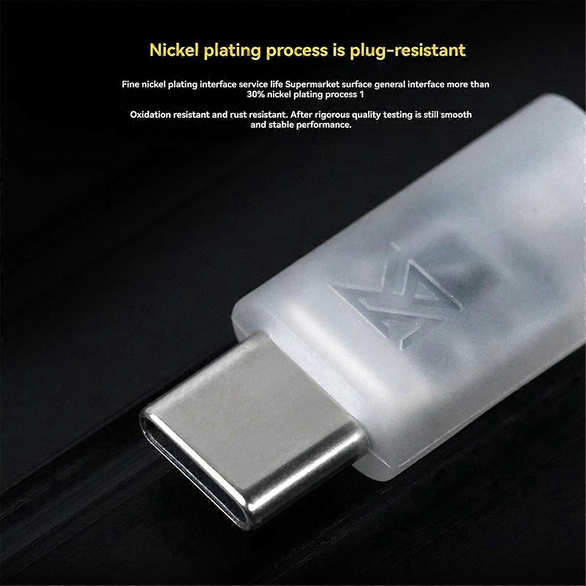  Silver Plated 2pin Cable Type C Upgrade Earphone Wire NO MIC