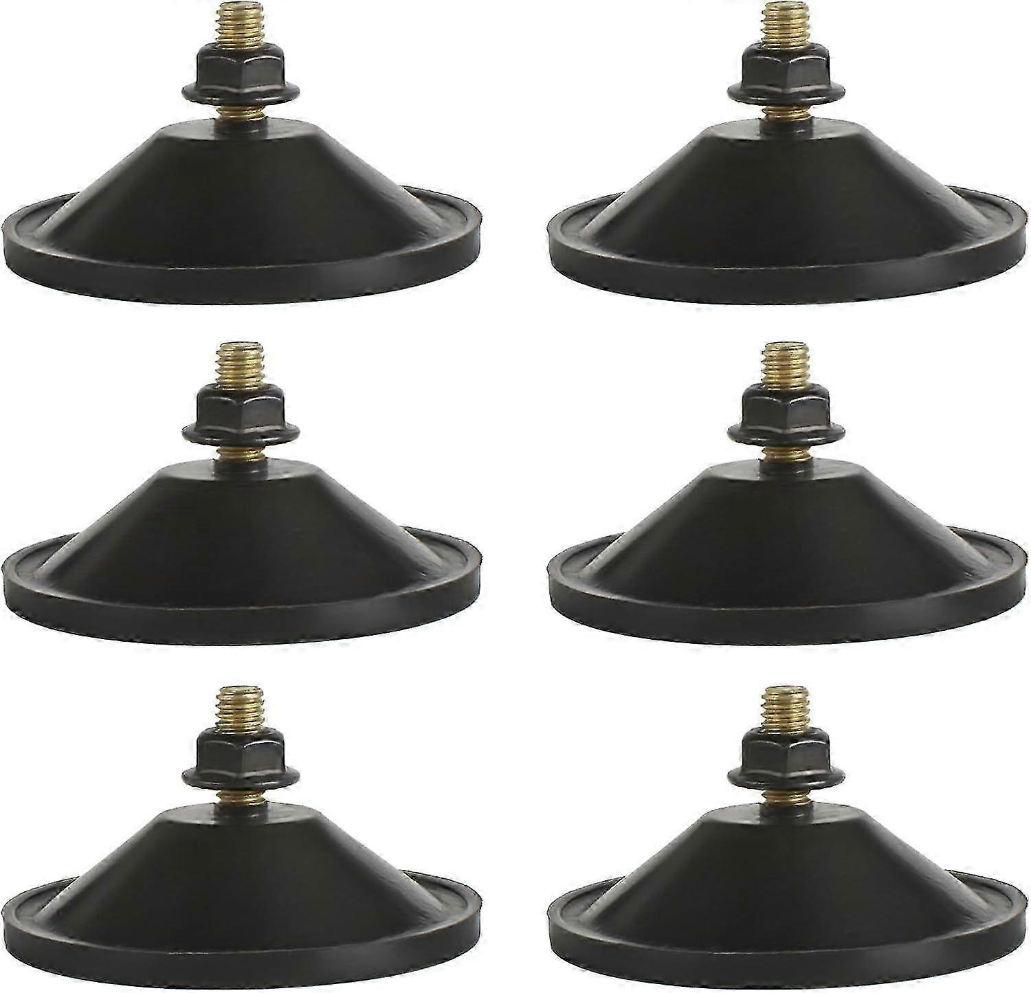 Adhesive suction cups for windows - 6 black thickened PVC pads 5.5cm