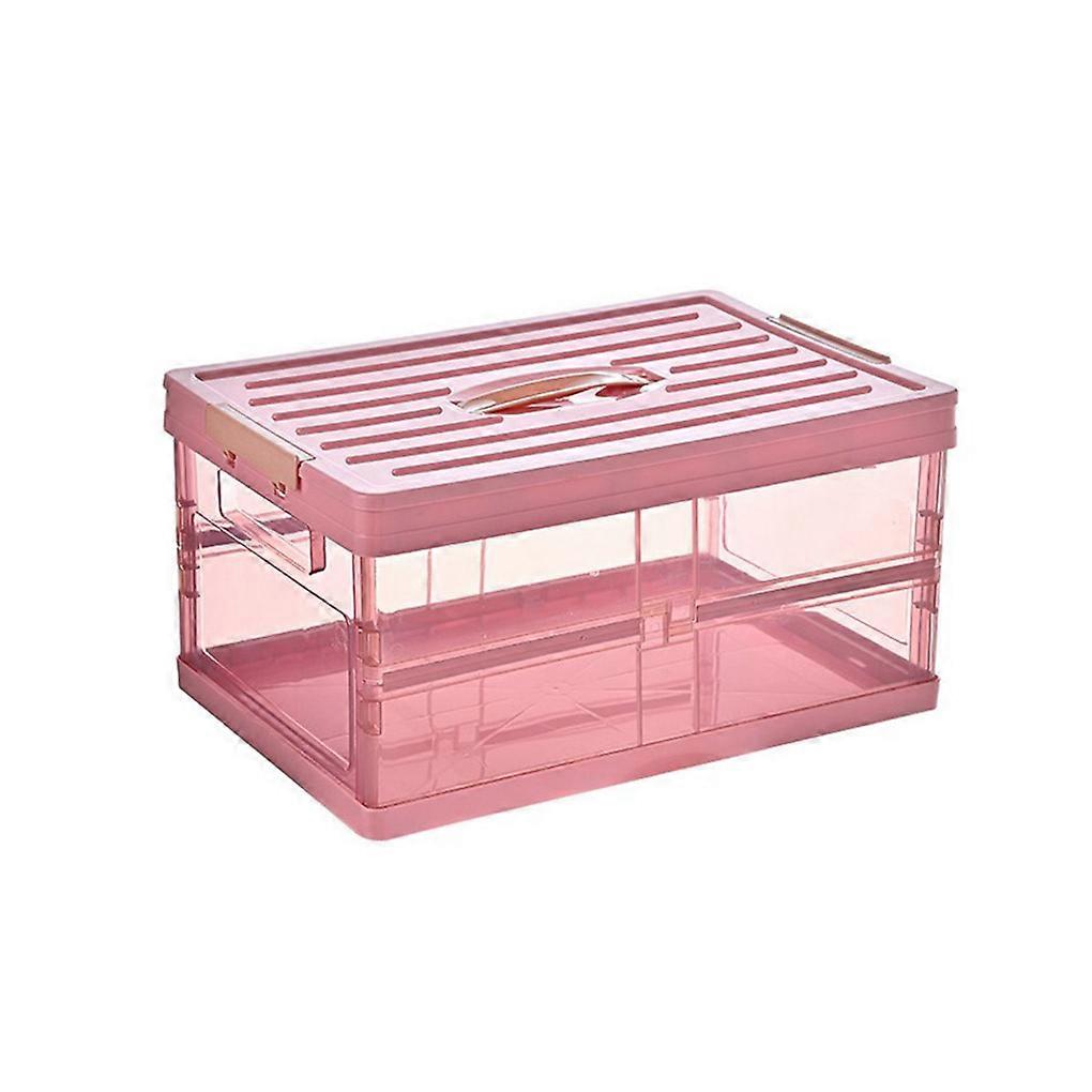 Car Trunk Storage Box Foldable Transparent Organizer Stowing Tidying Cargo Multifunction Sundries with Lid Handle Cases