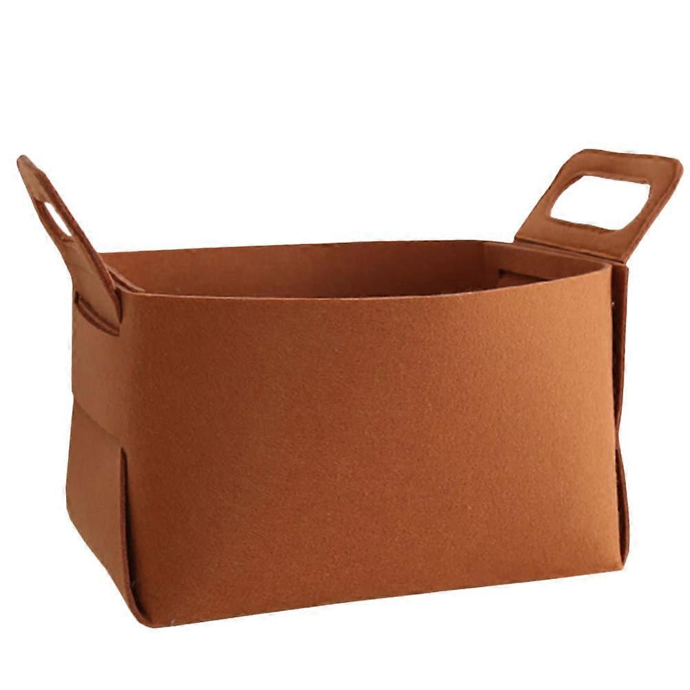 Felt Sundries Storage Basket for Home Storage with Handle Orange