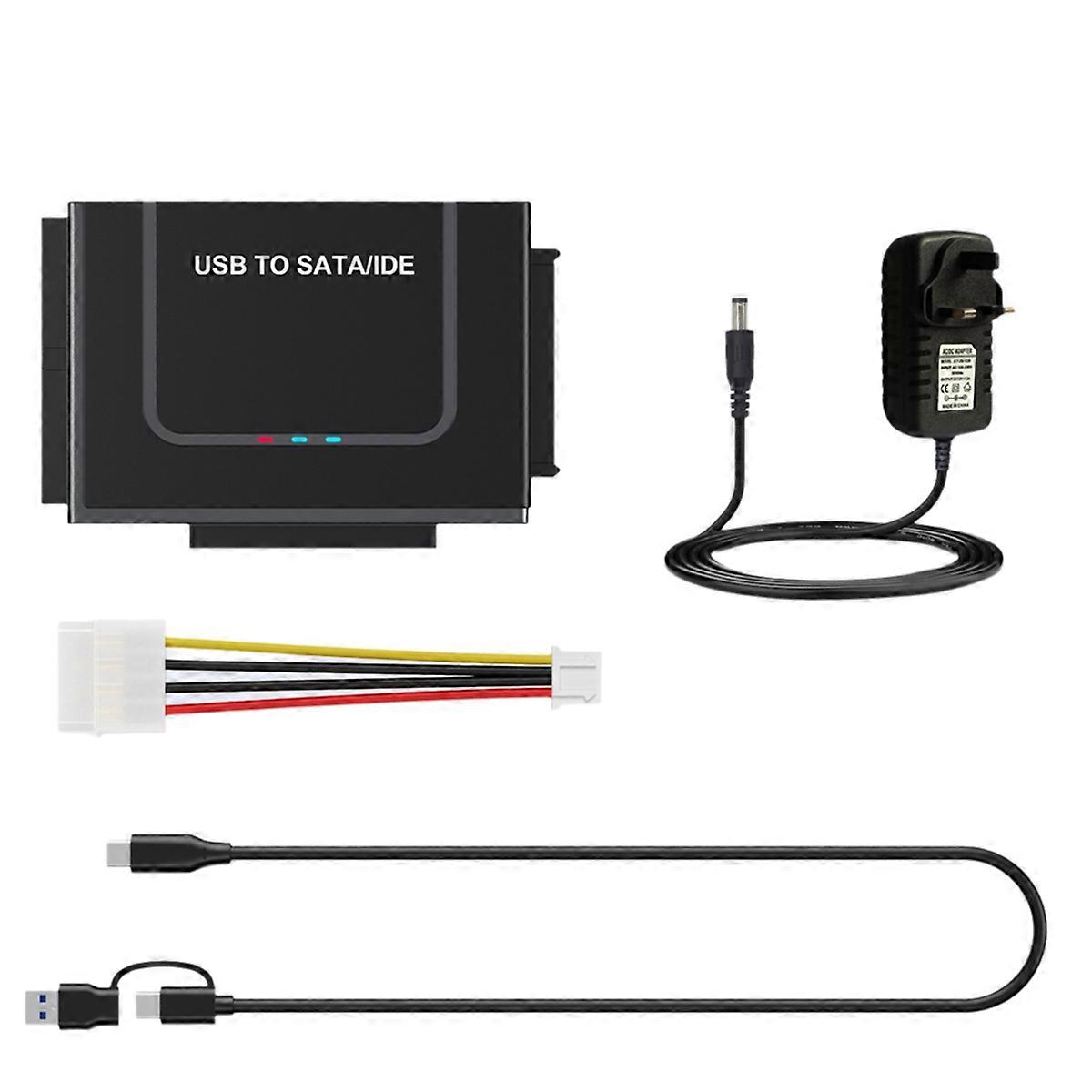 USB to /IDE Adapter USB Hard Drive Cable Adapter for 2.5inch and 3.5inch Solid State Disk UK Plug