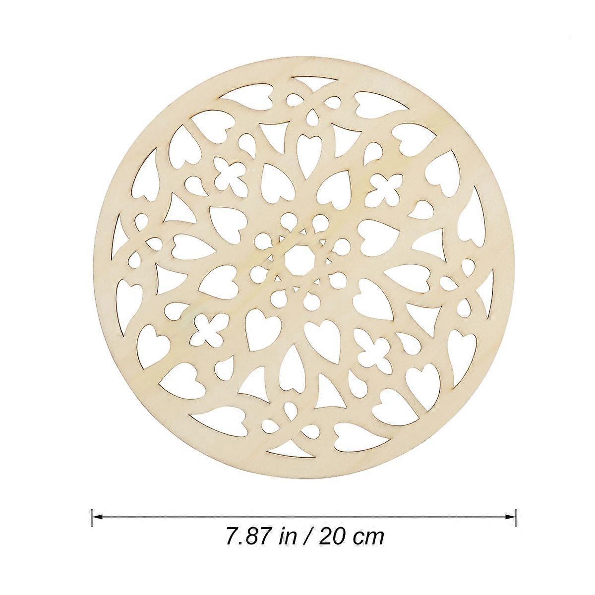 Wood Chips for Crafts Unfinished Wood Ornaments DIY 3Pcs Khaki Round Set