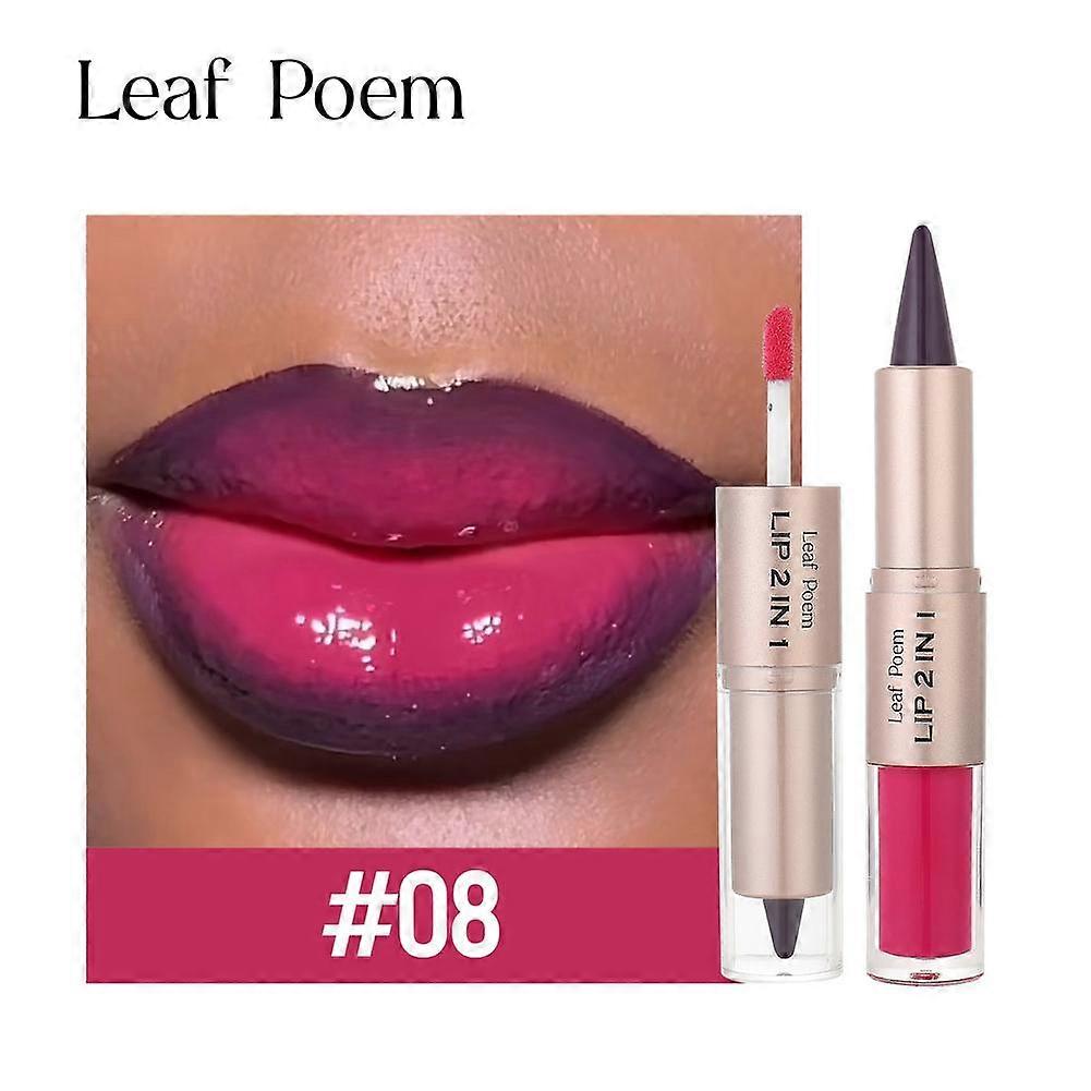 Dual Ended Lip Liner 2-in-1 Lip Brush Waterproof Smudge Proof Long Lasting Lipstick Makeup Kit